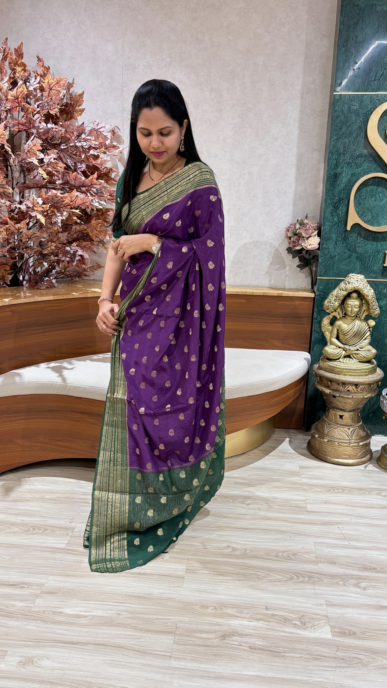 Pure chinnon saree