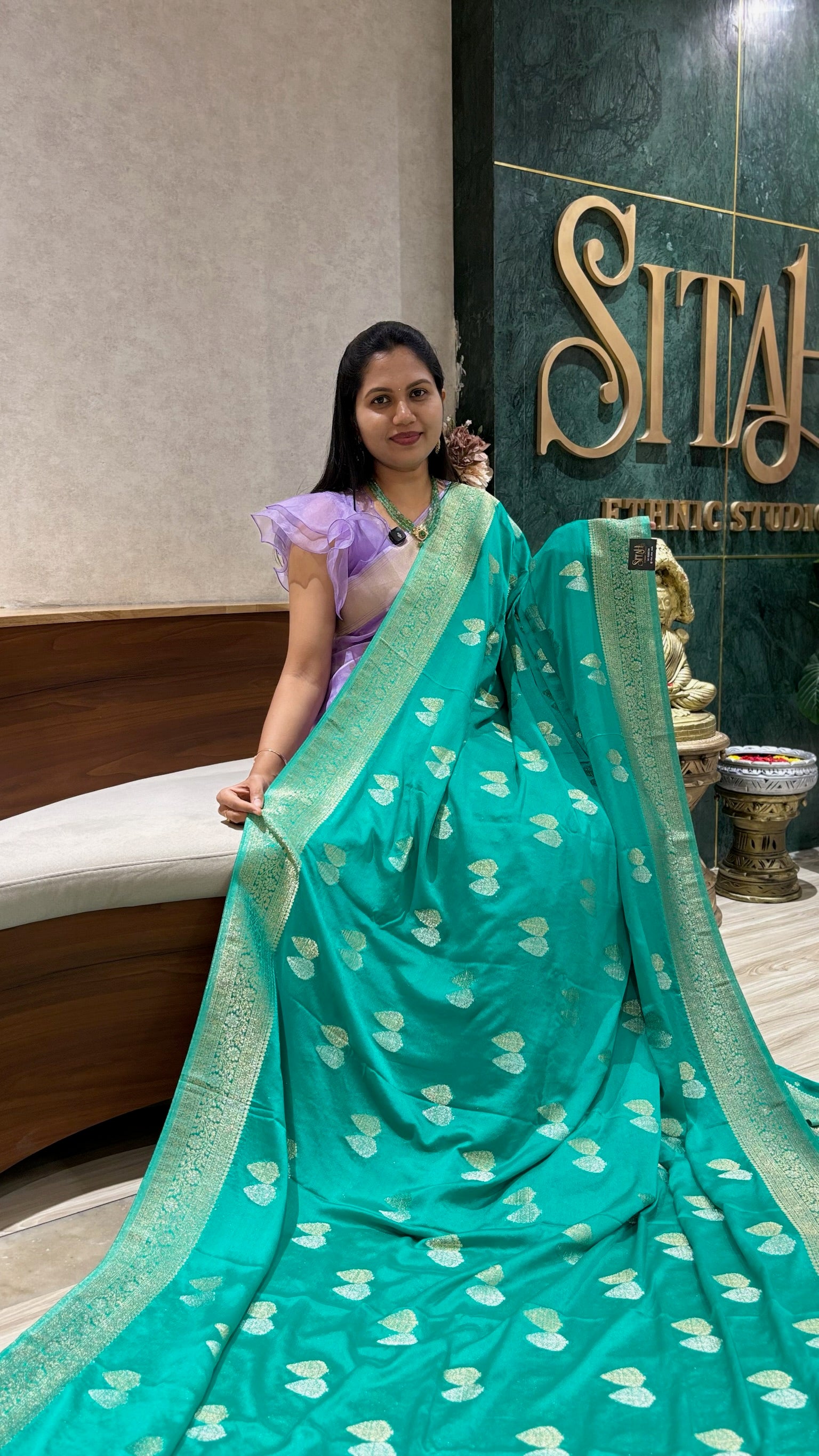 Pure georgette rama green