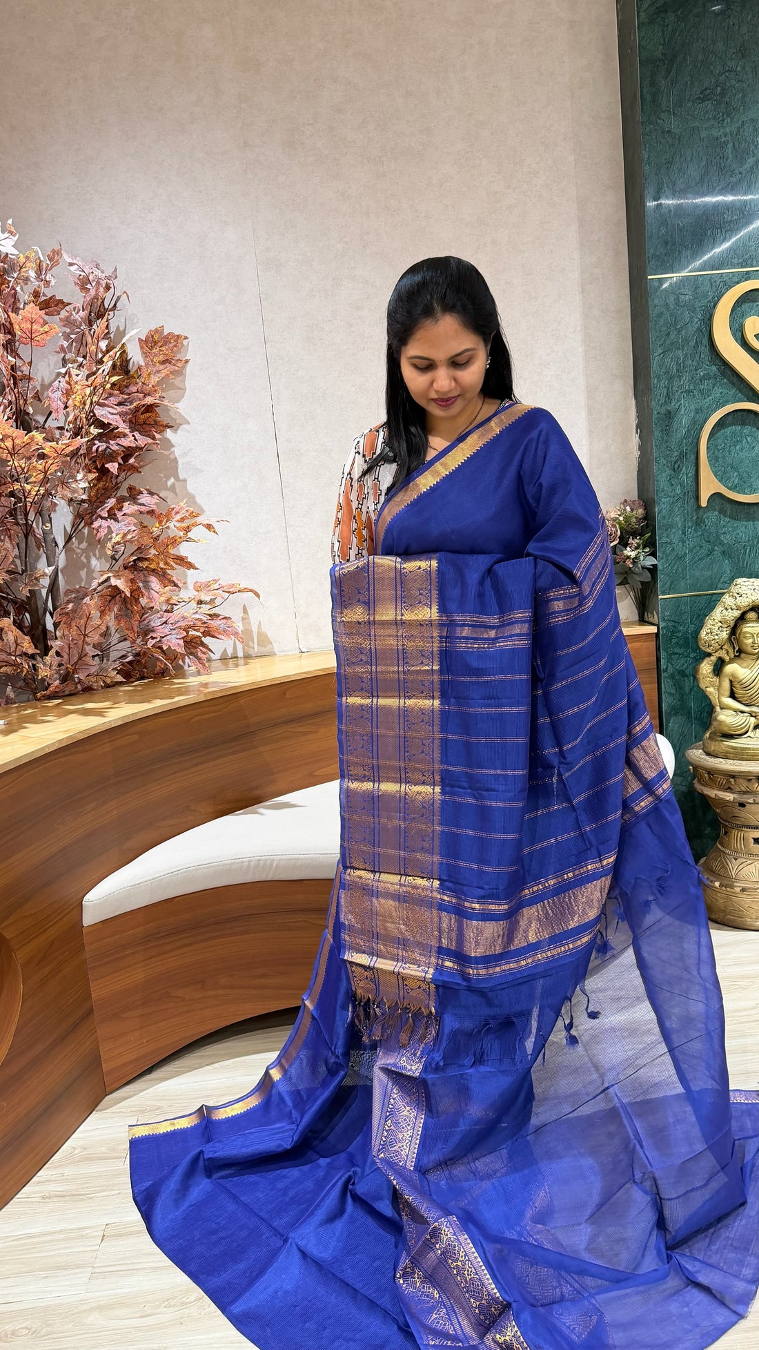 Handloom mangalgiri royal blue