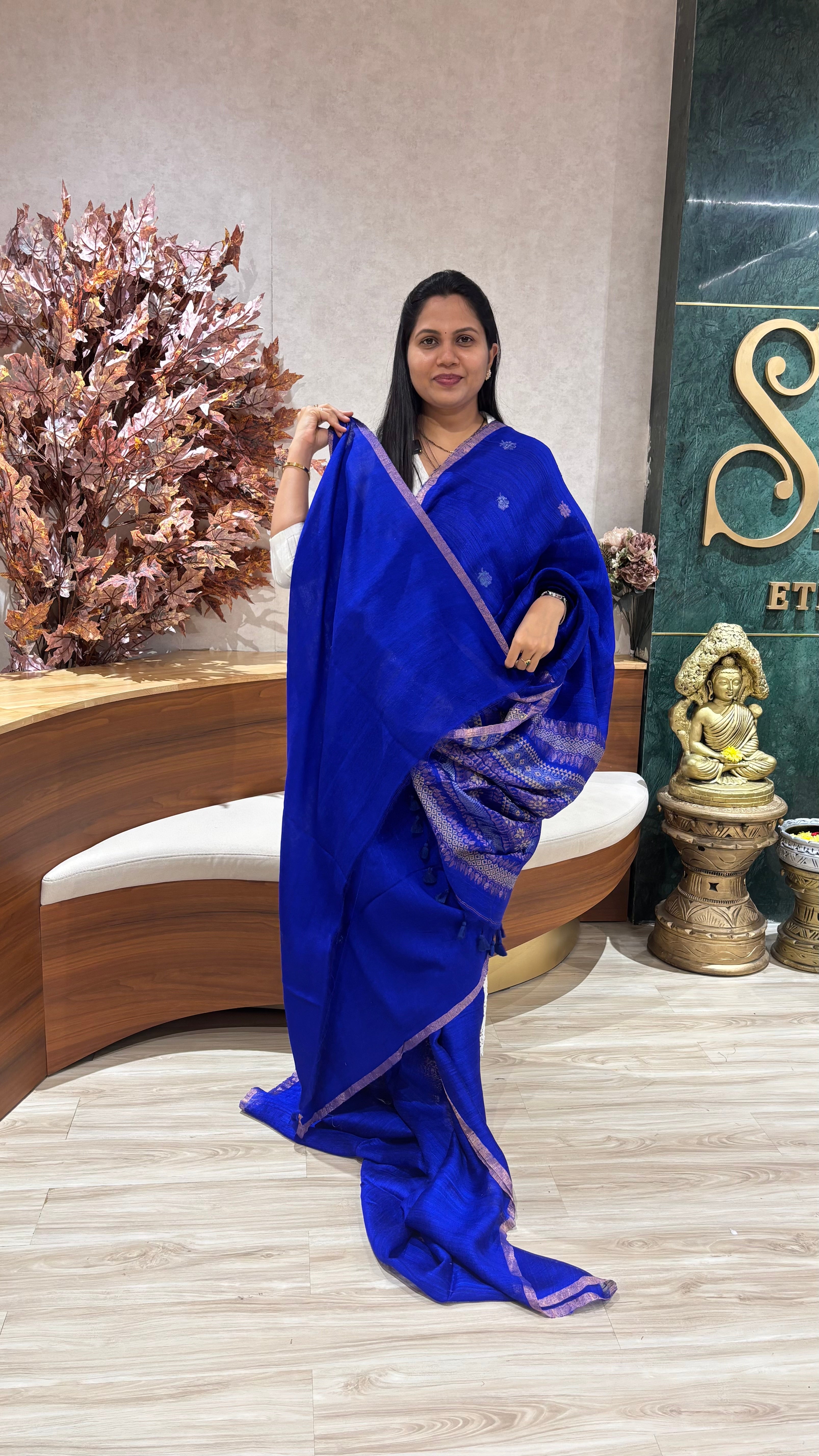 Pure matka silk blue