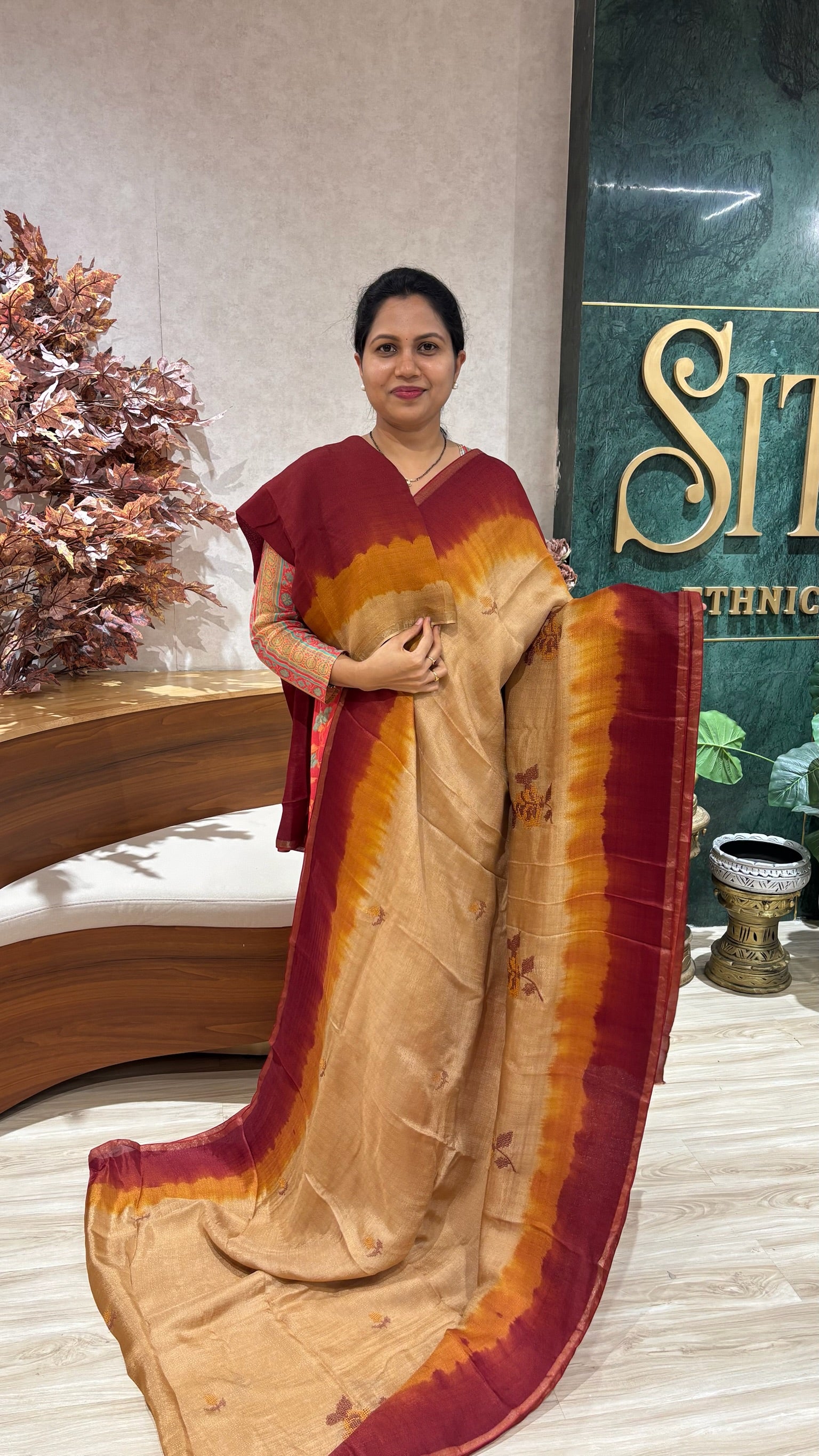 Jute silk saree ready to ship