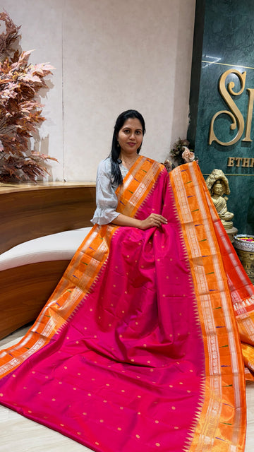 Handloom  Gadwal tissue muniya border