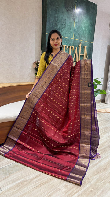 Handloom kanchi pattu maroon