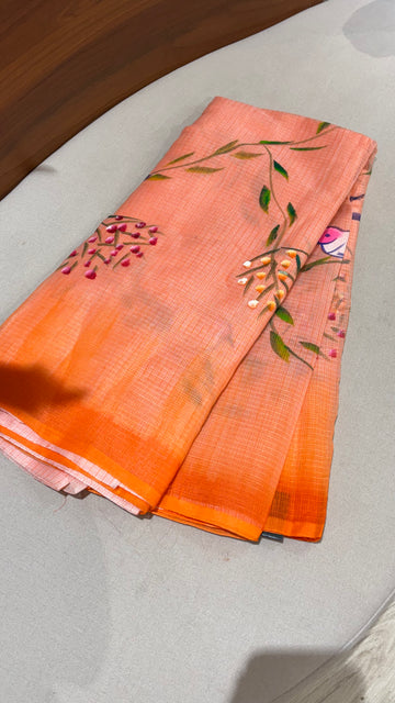 Kota hand paint saree