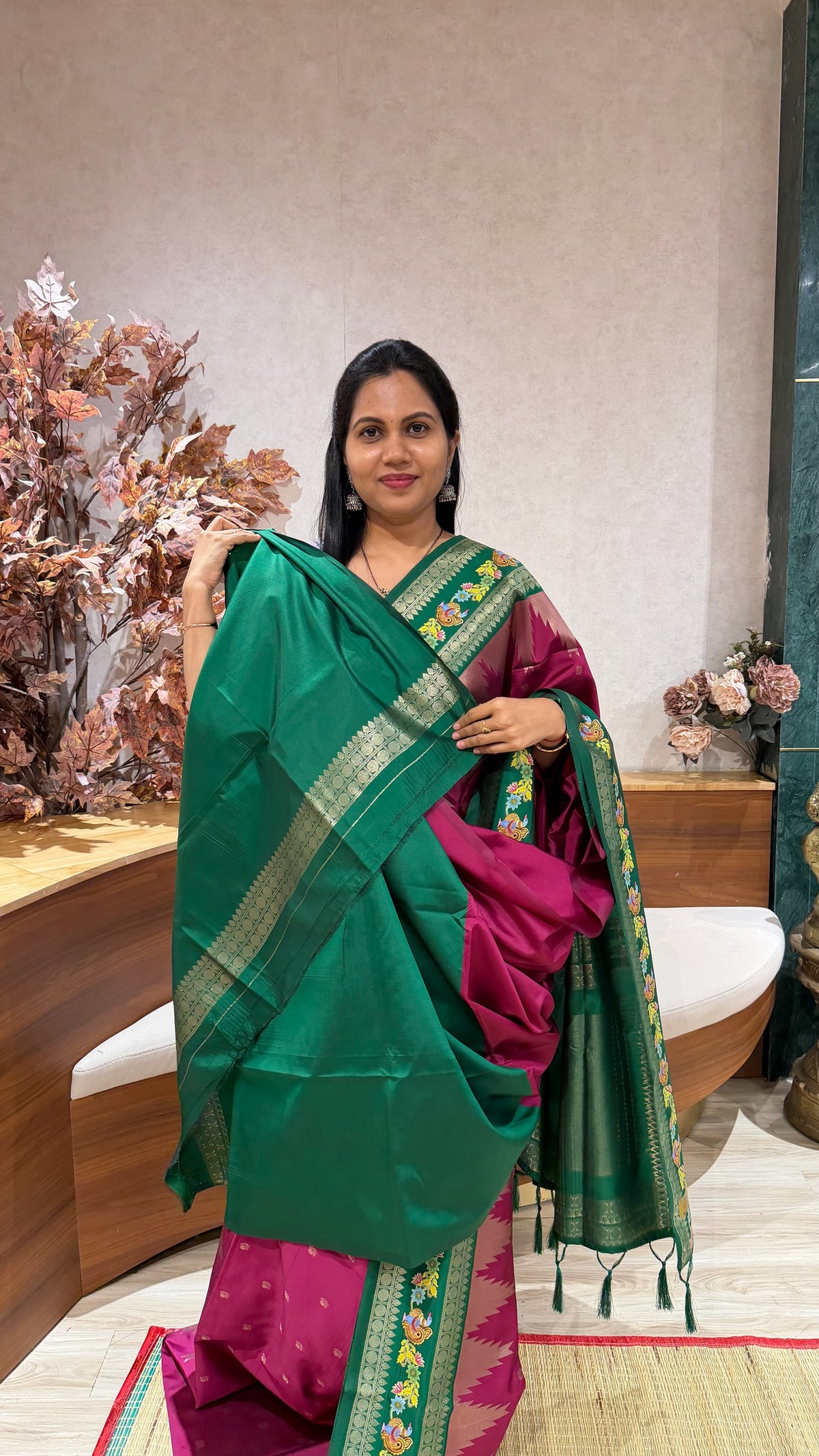 Fancy silk Tanjore print