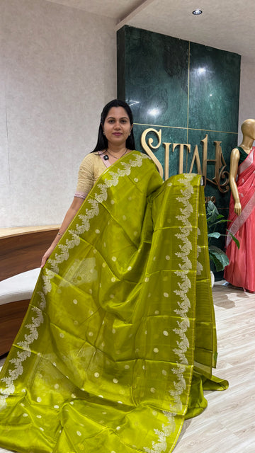 Kota saree mehndi green