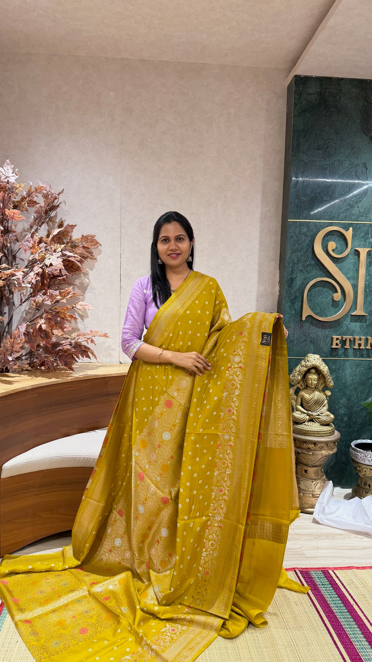 Russian silk Bandhini