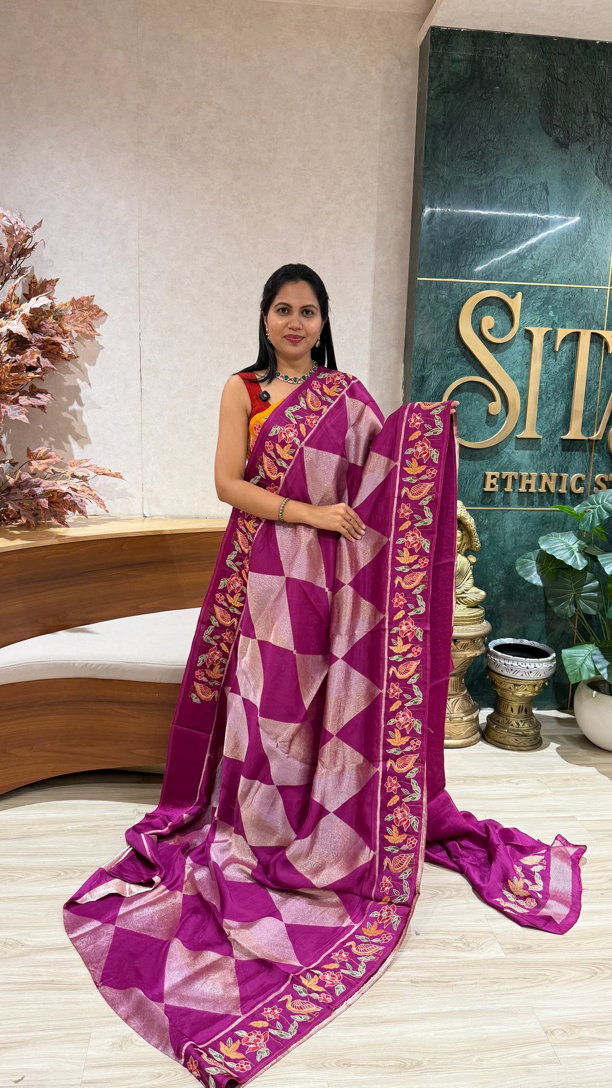 Munga Tussar embroidery