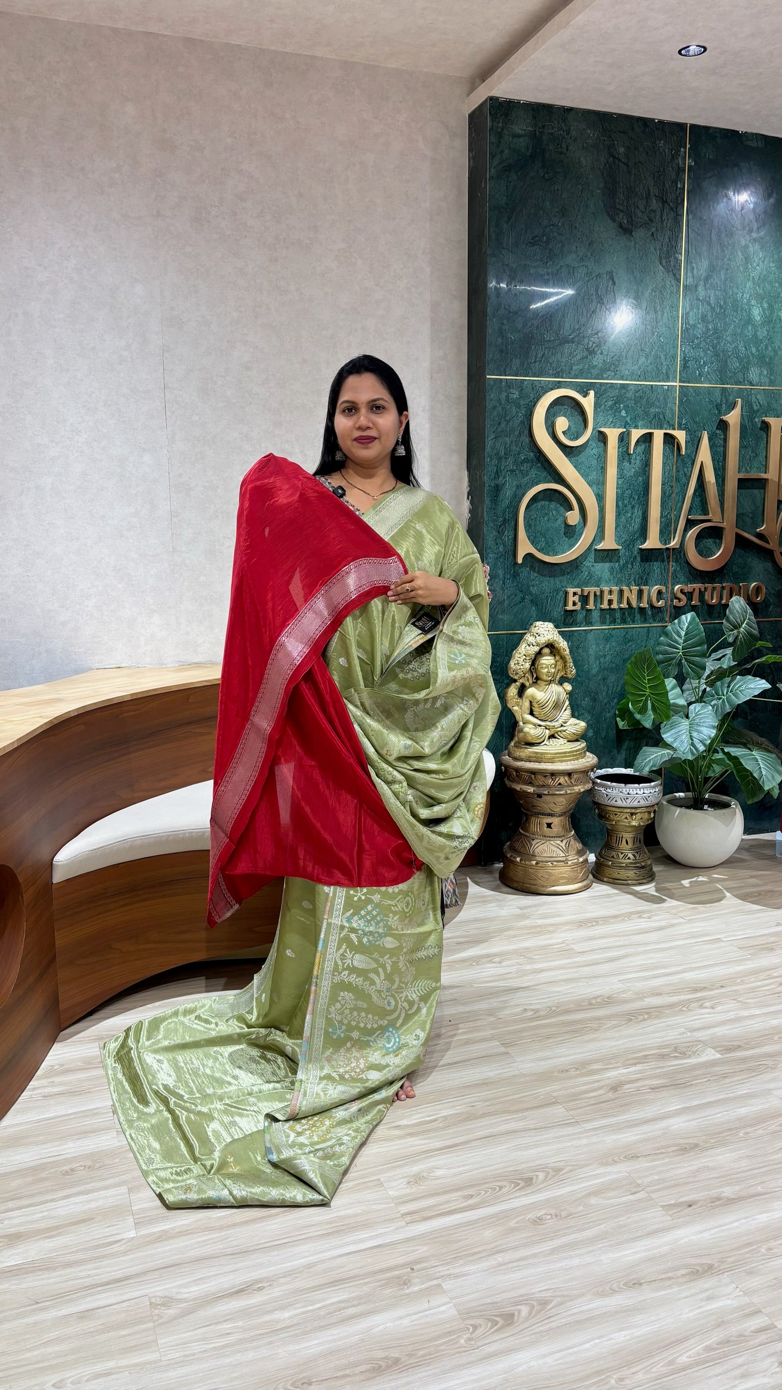 Matka silk mint green