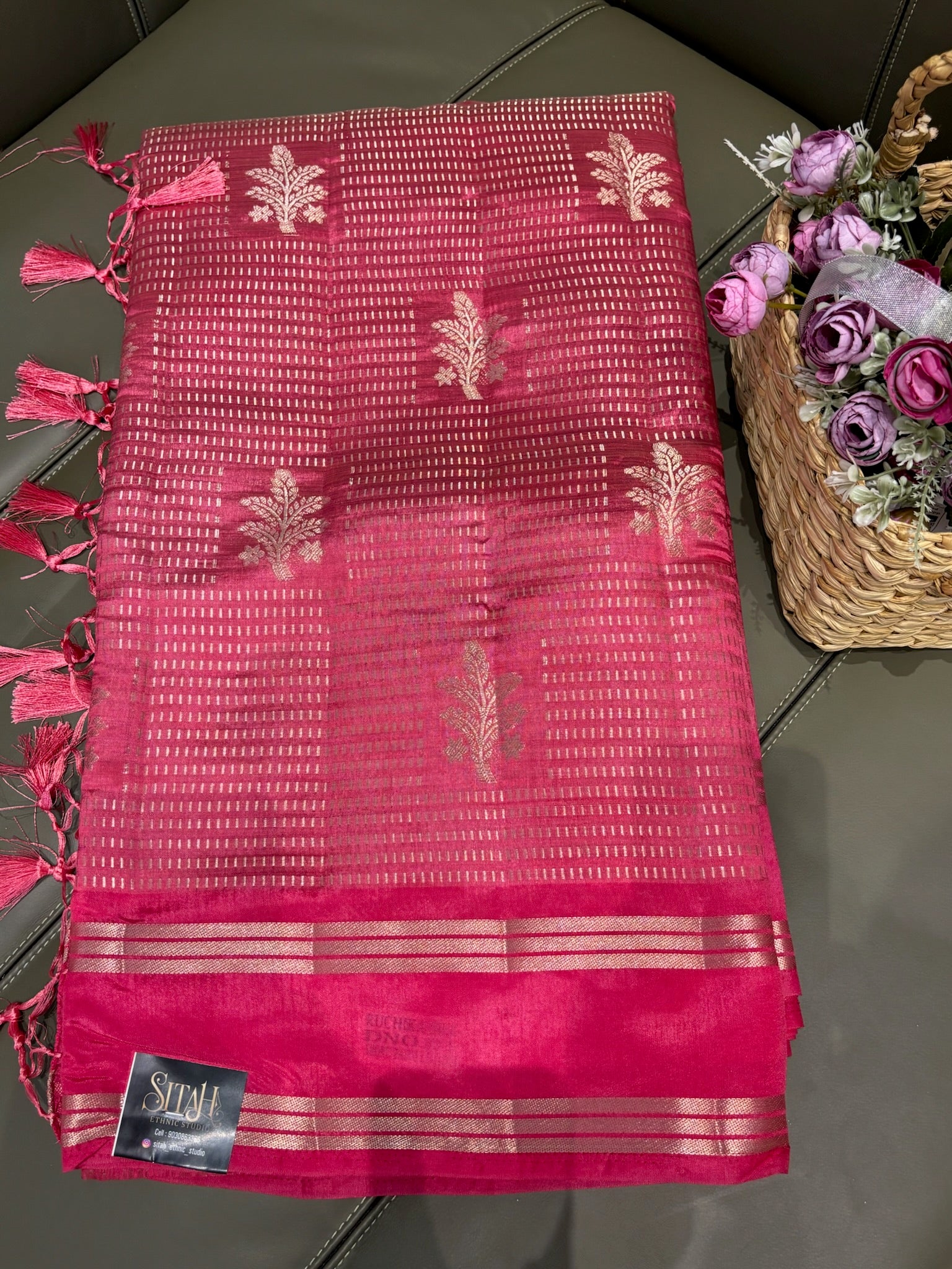 Fancy mango pattu pink
