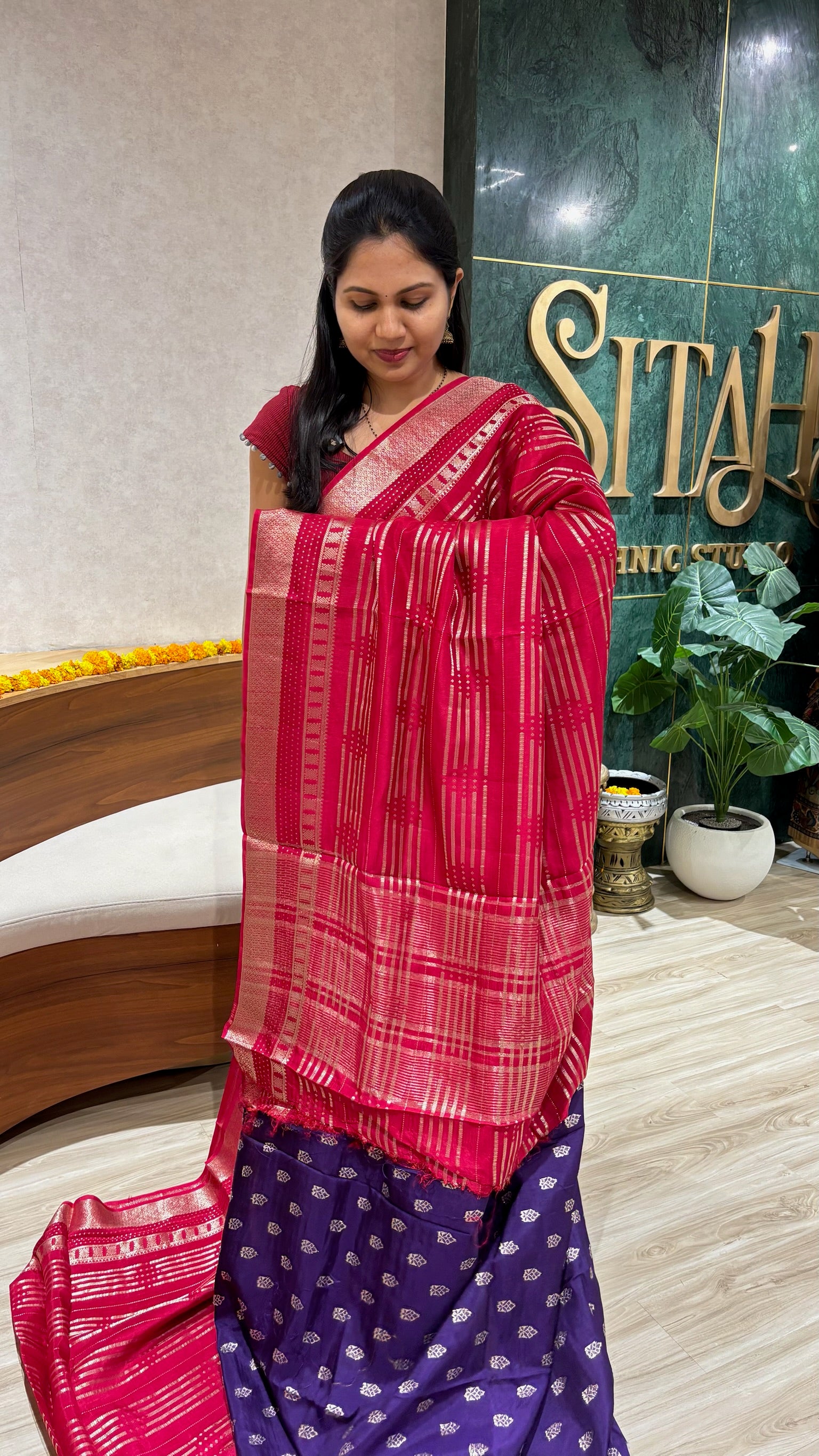 Fancy Russian  silk pink purple