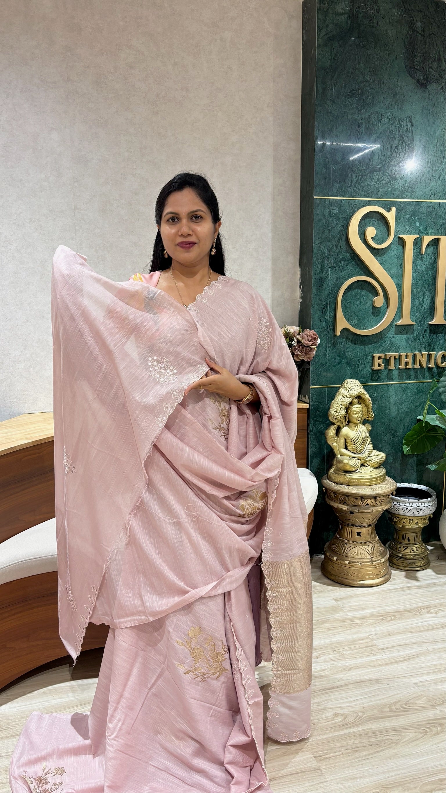 Mul chanderi baby pink