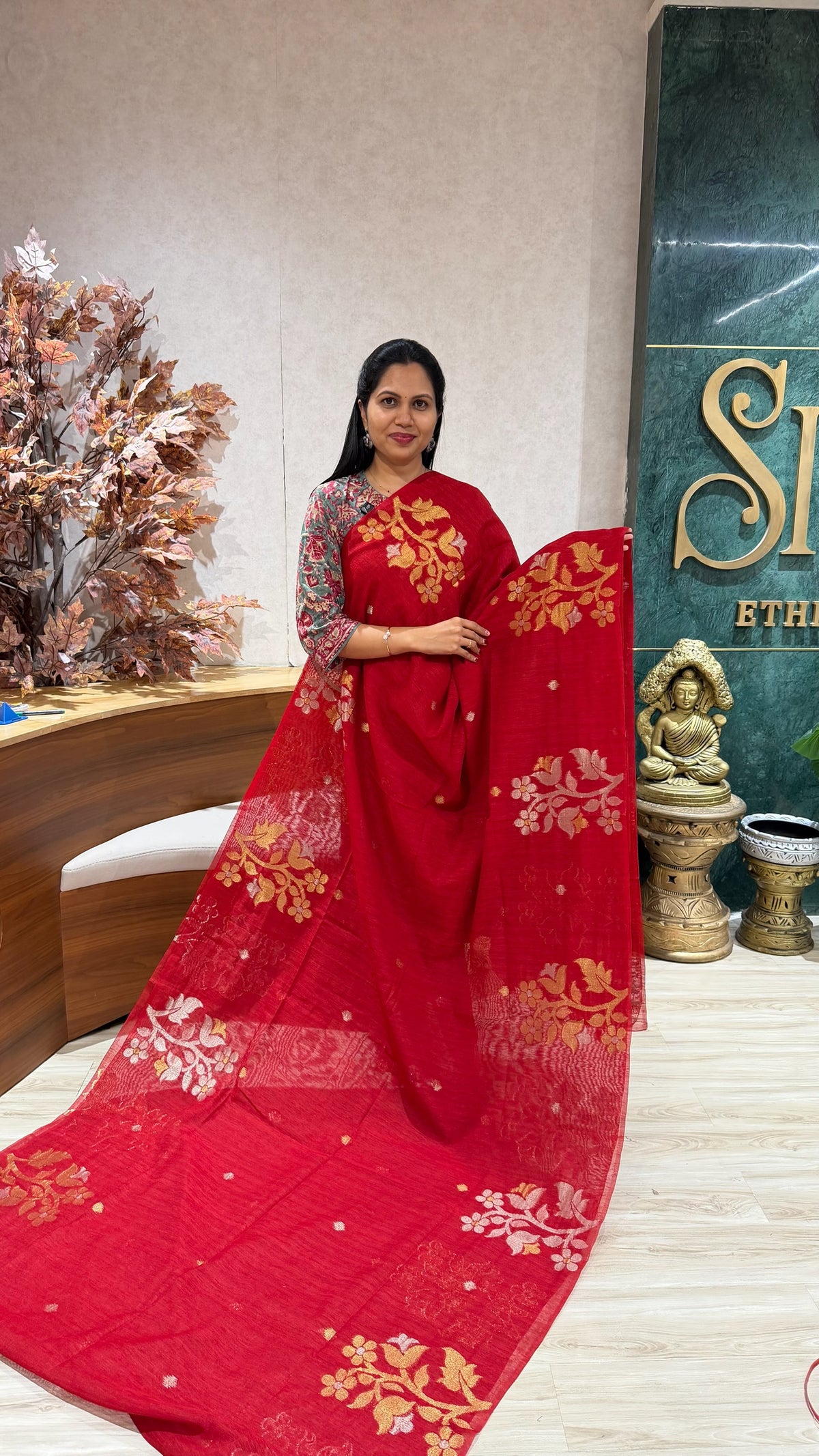 Linen saree