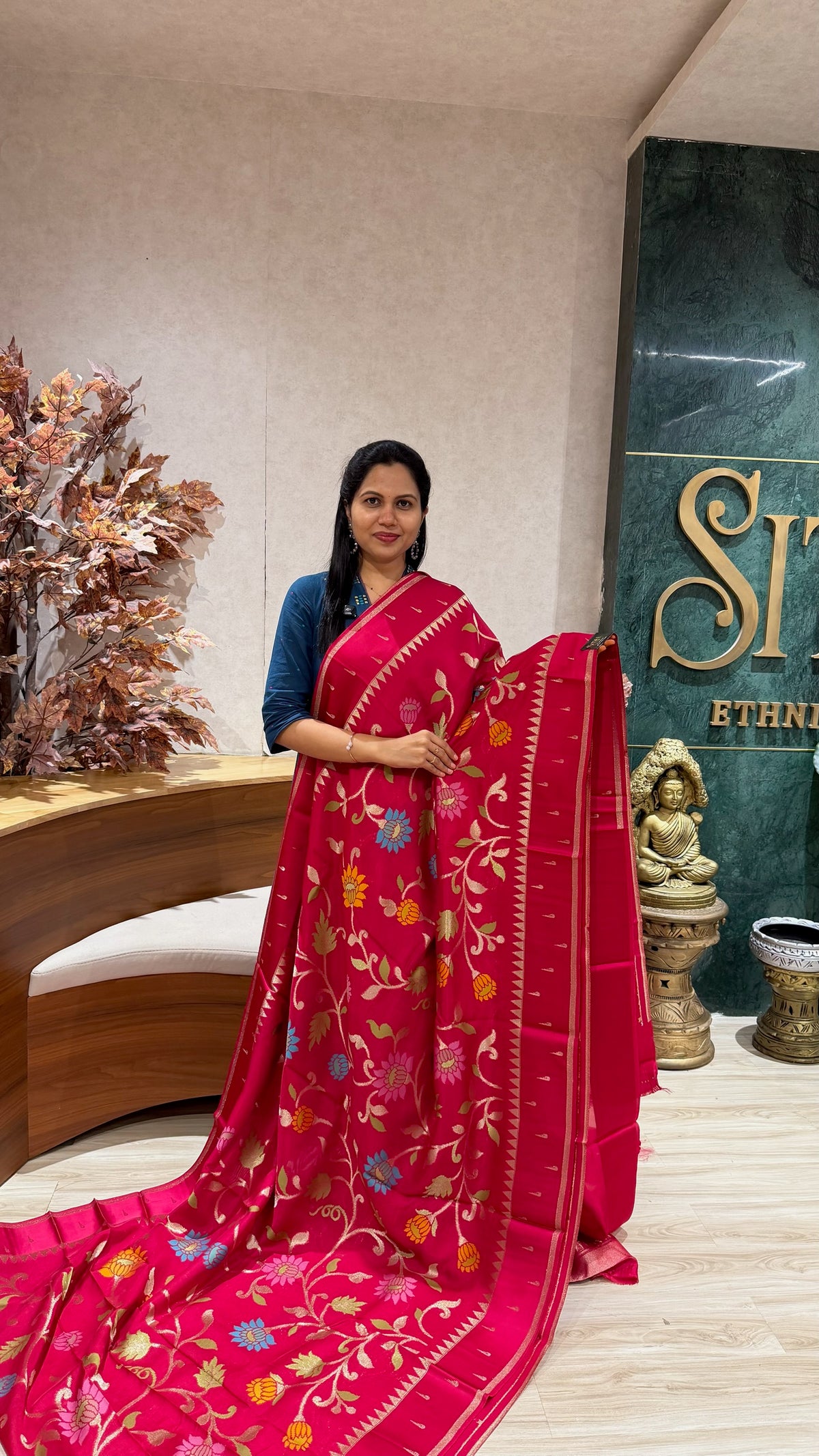 Kosa silk jhamdani pink