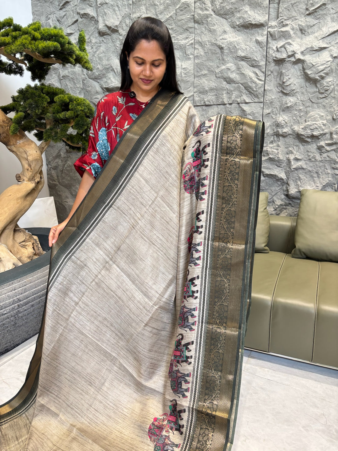 Fancy saree green