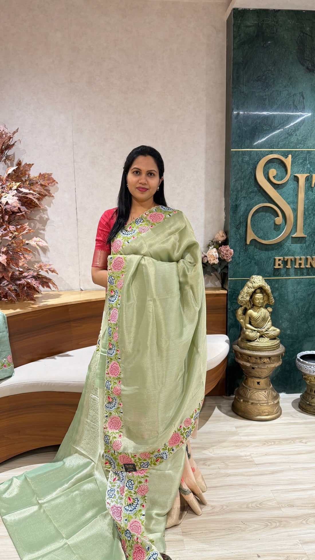 Designer tissues with Tussar embroidery blouses