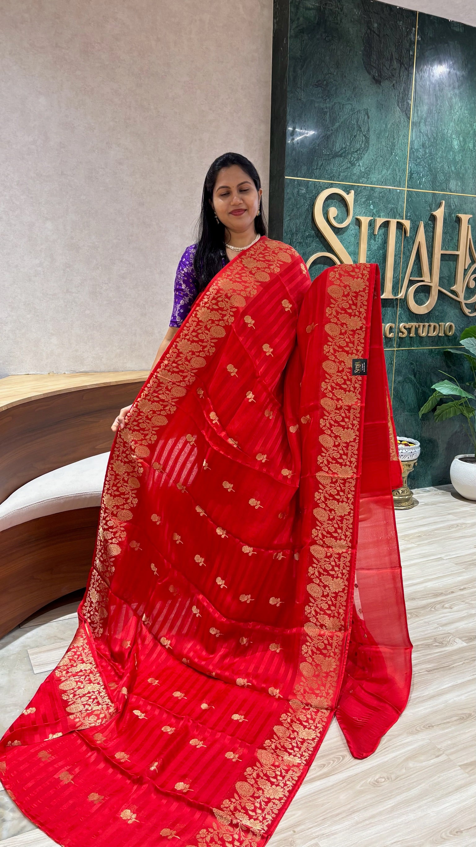 Crepe georgette red