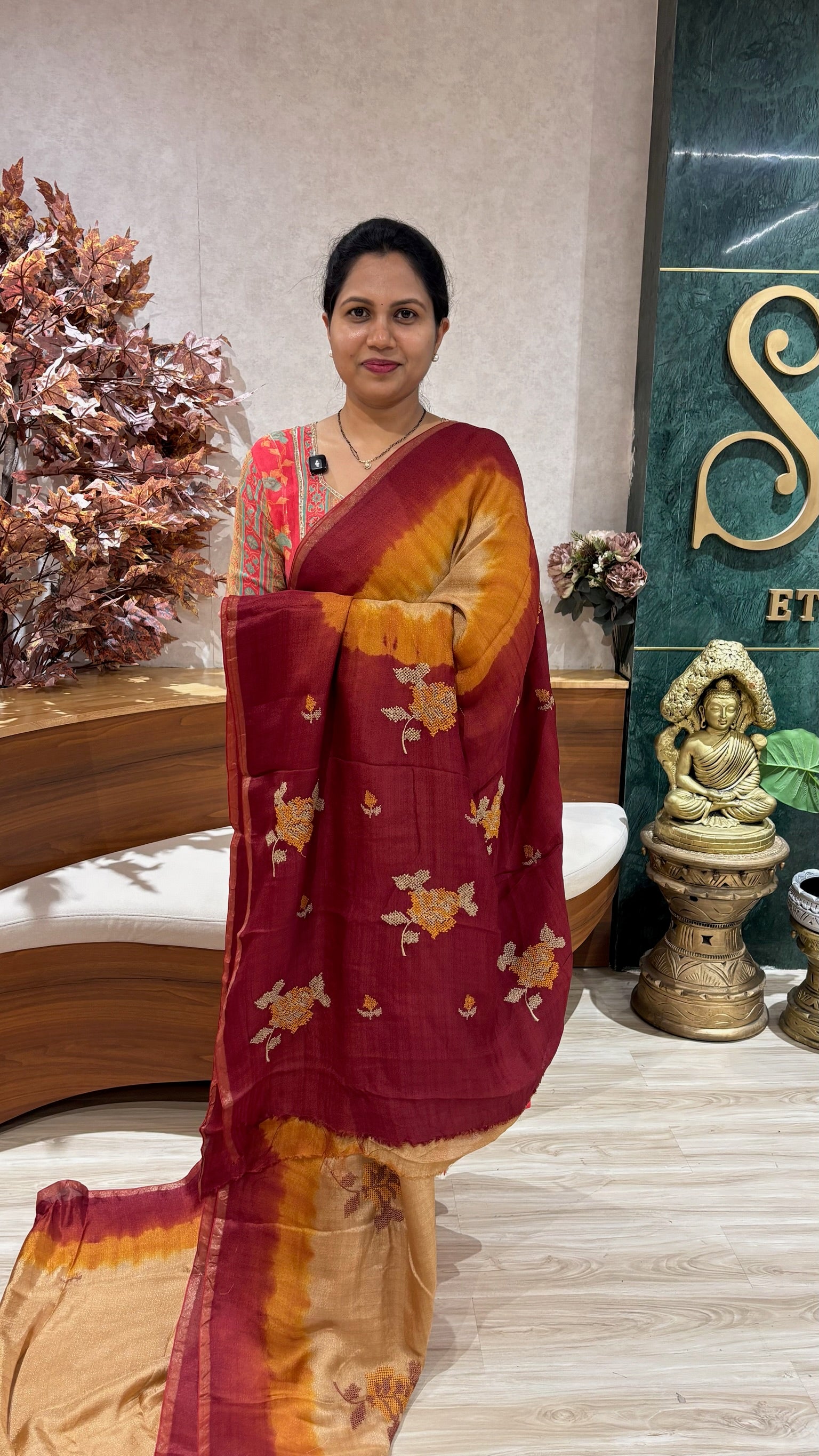 Jute silk saree ready to ship