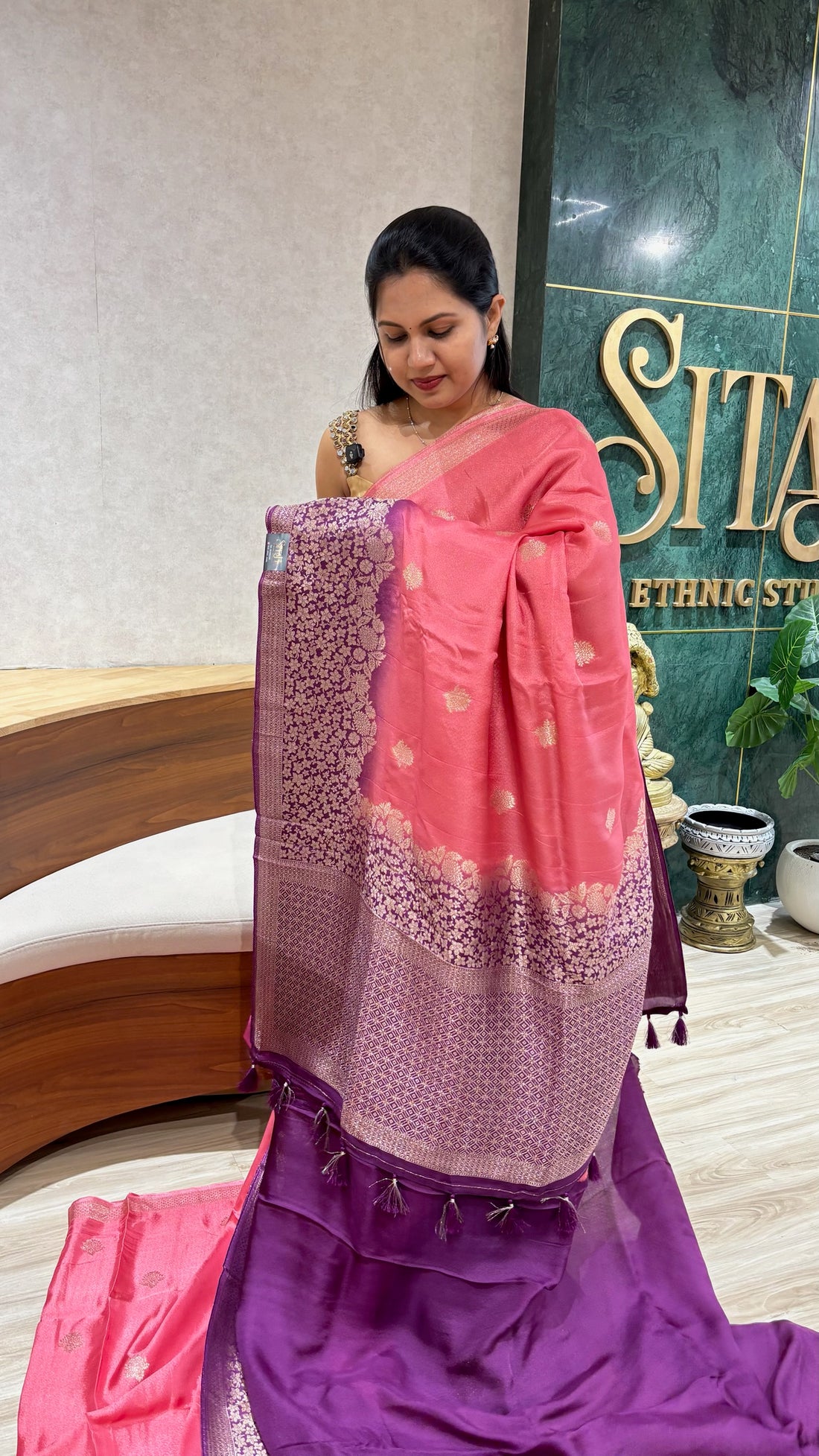 Tissue georgette peach - wine