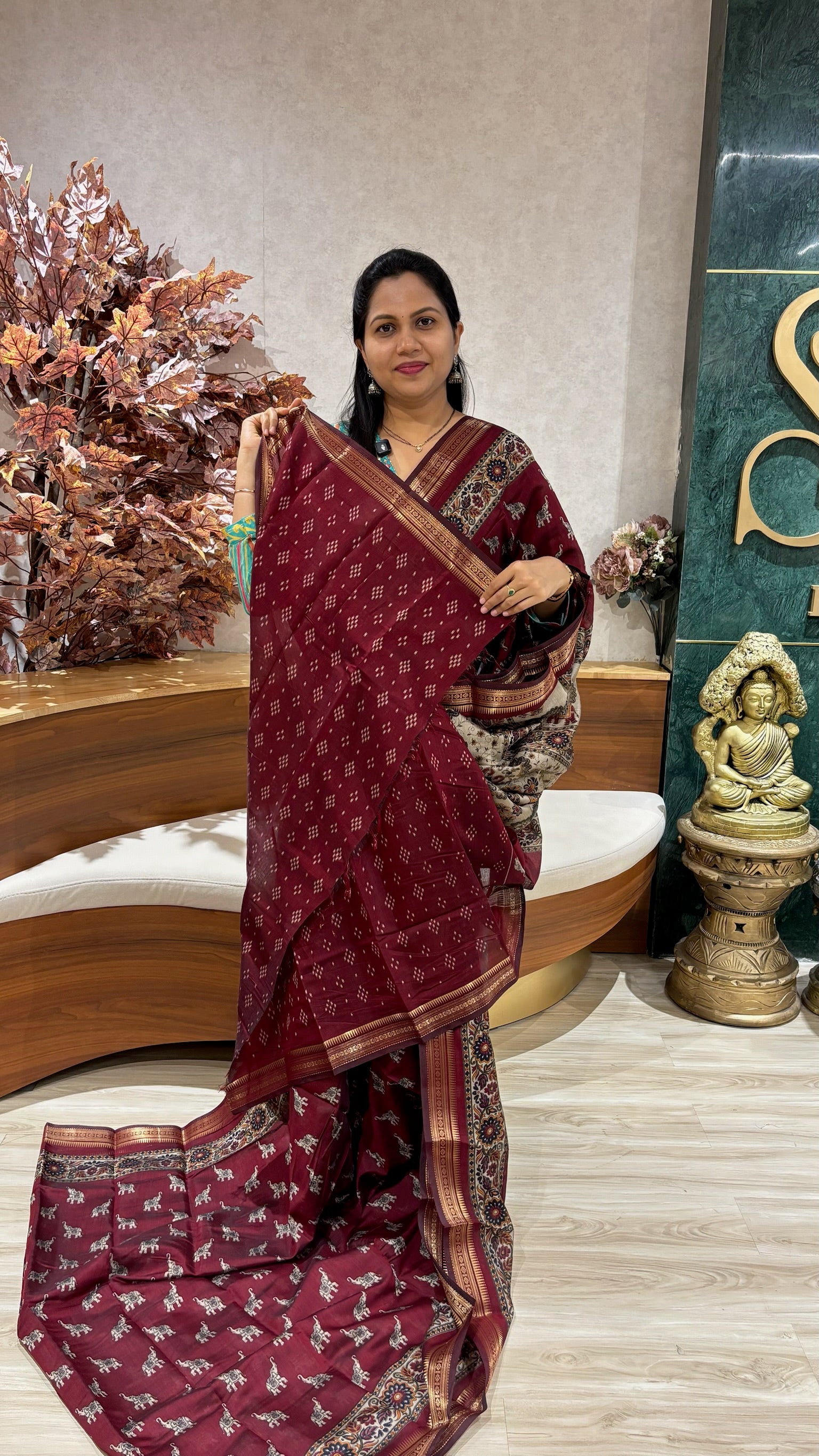 Causal drape kumkum maroon