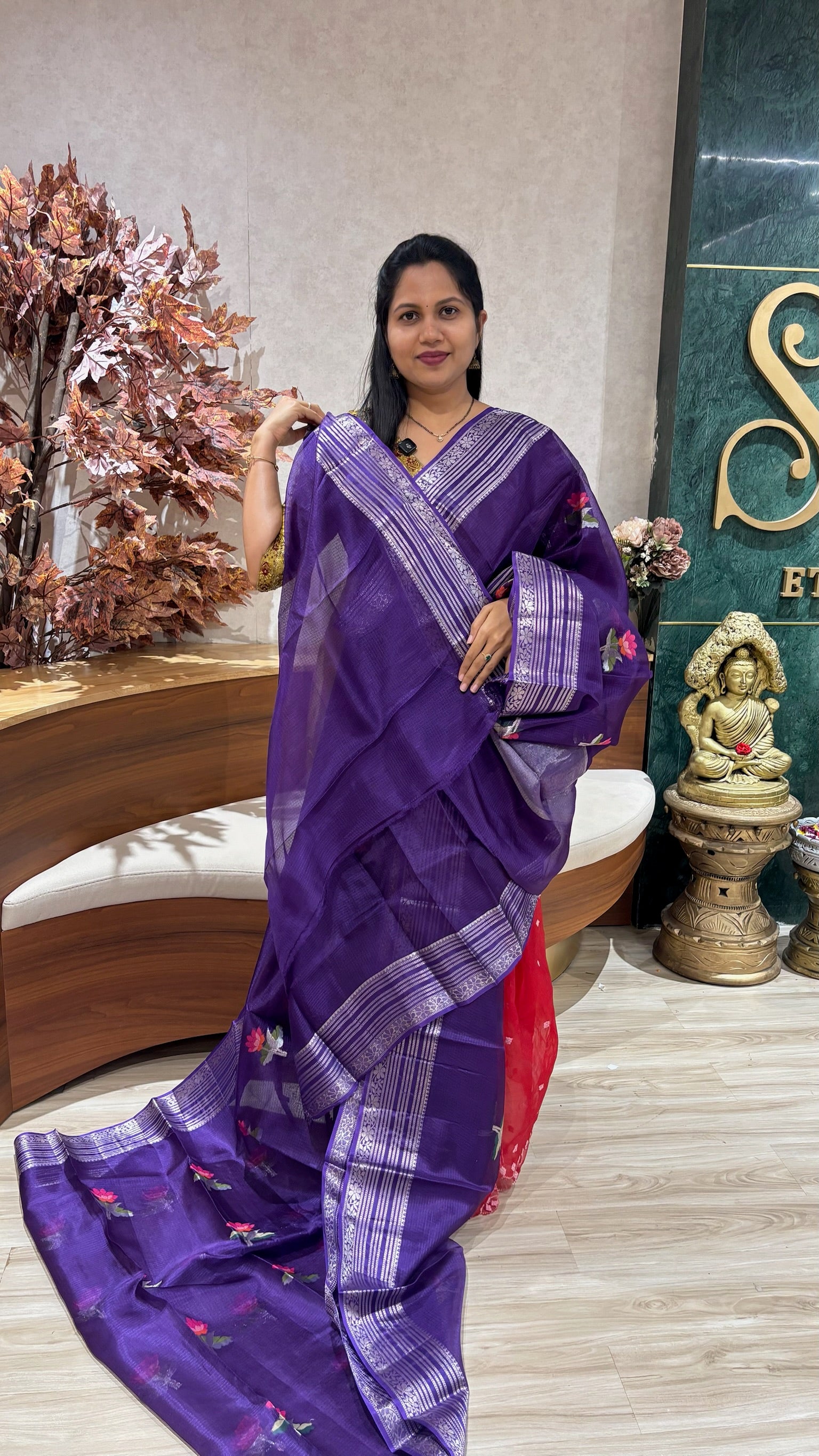 Kota silk weaving purple