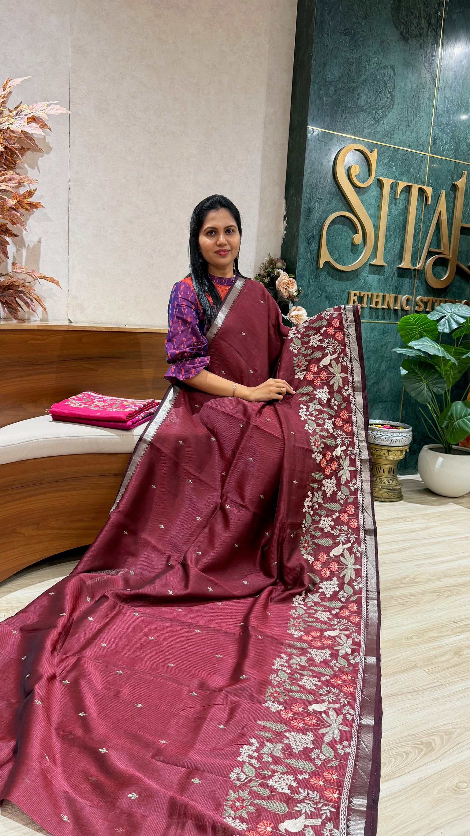 Handloom Mangalgiri embroidery