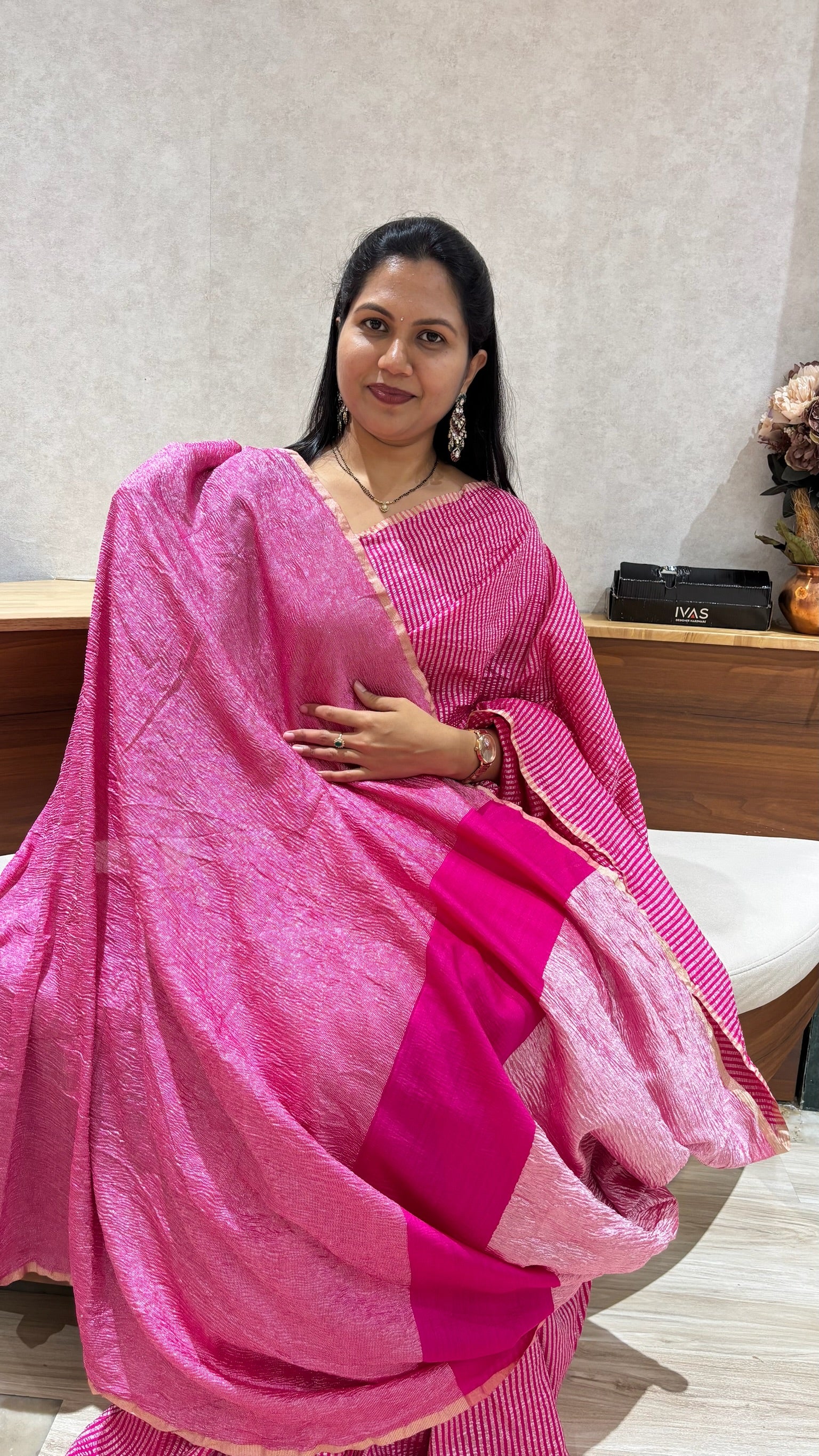 Munga zari stripes pink