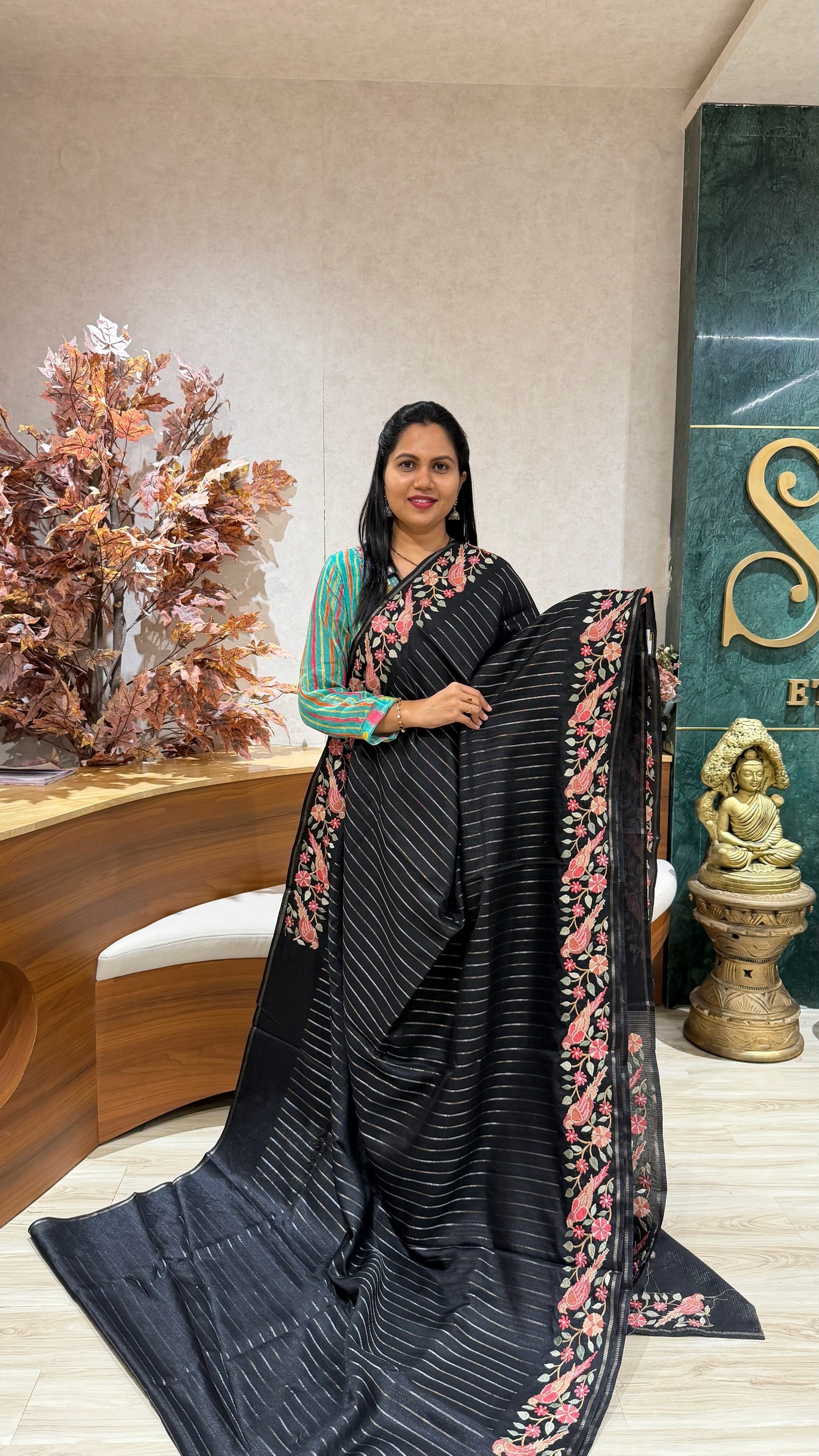 Tussar embroidery