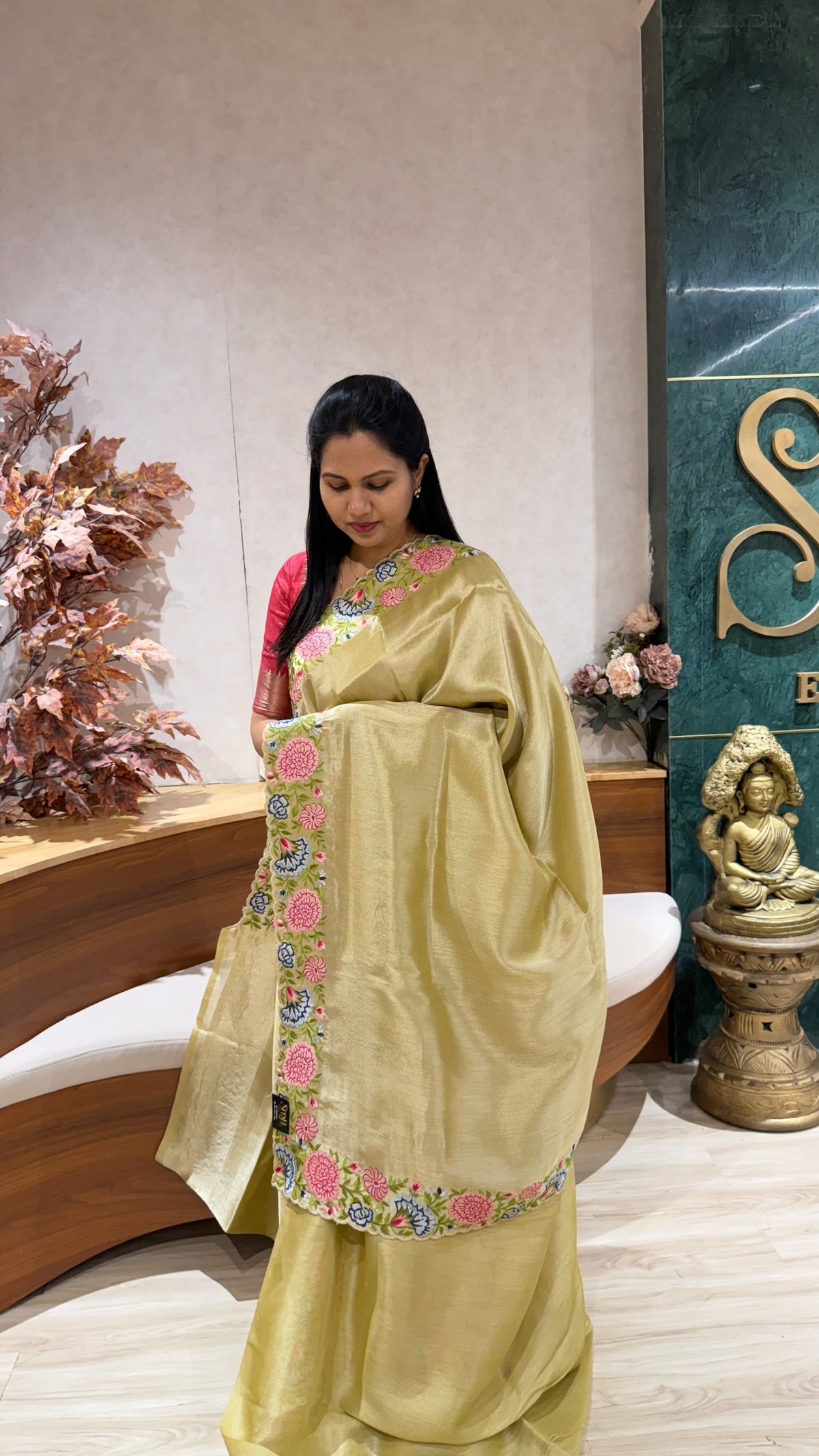 Designer tissues with Tussar embroidery blouses
