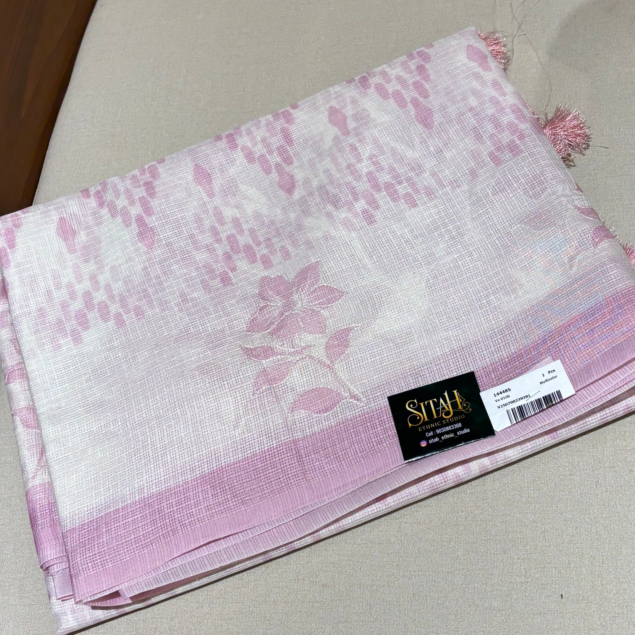 Kota silk pink flower design