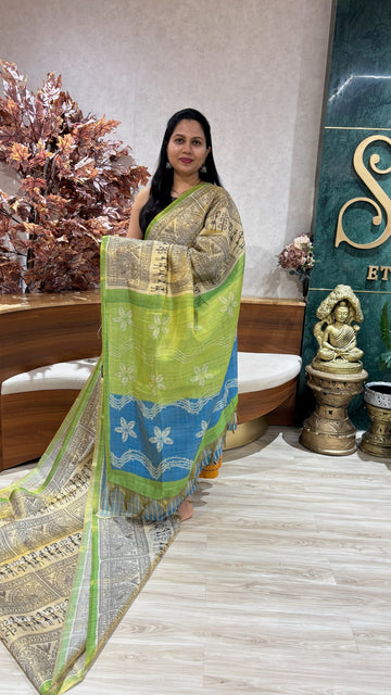 Madhubani art silk