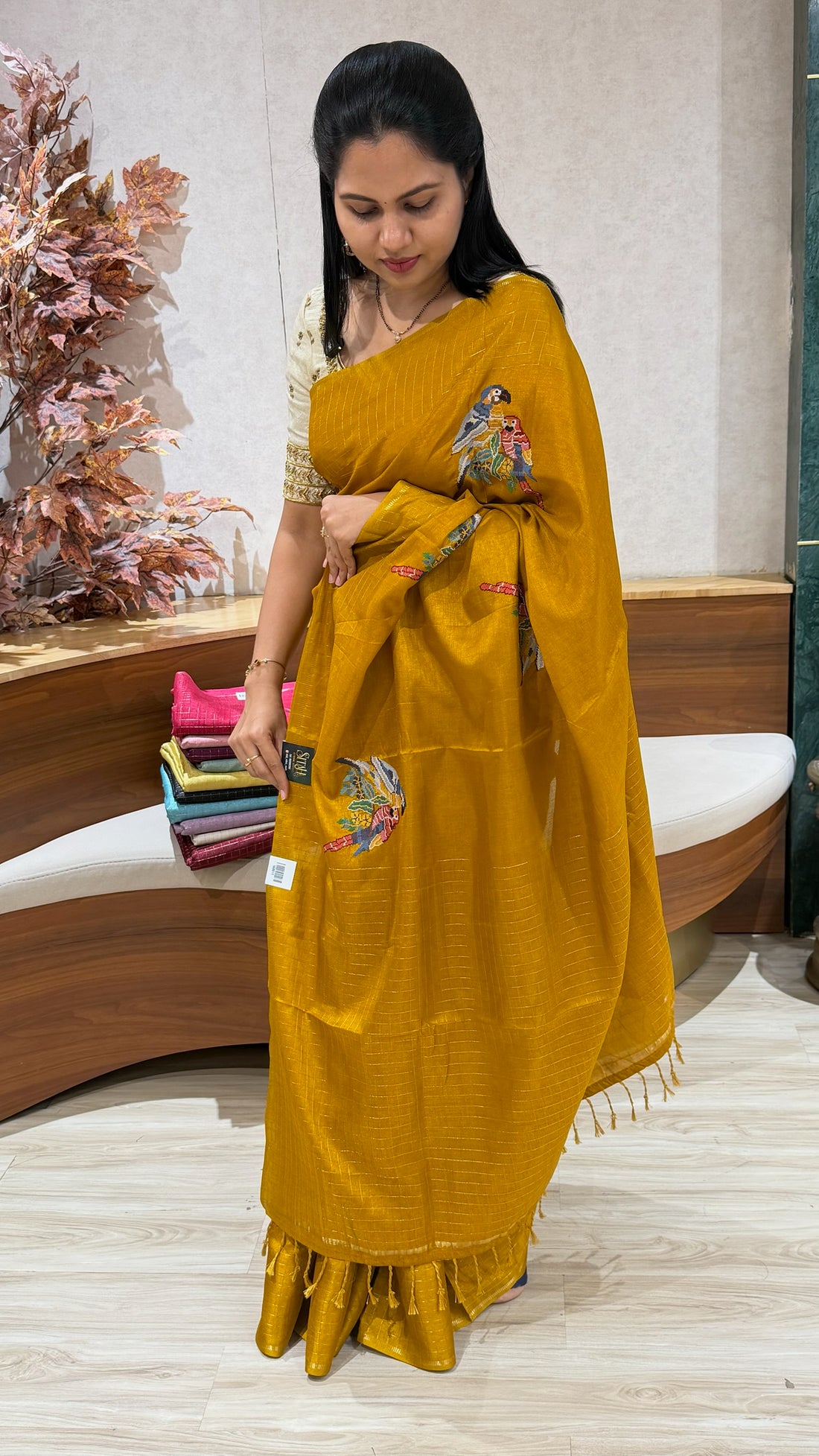 Tussar embroidery