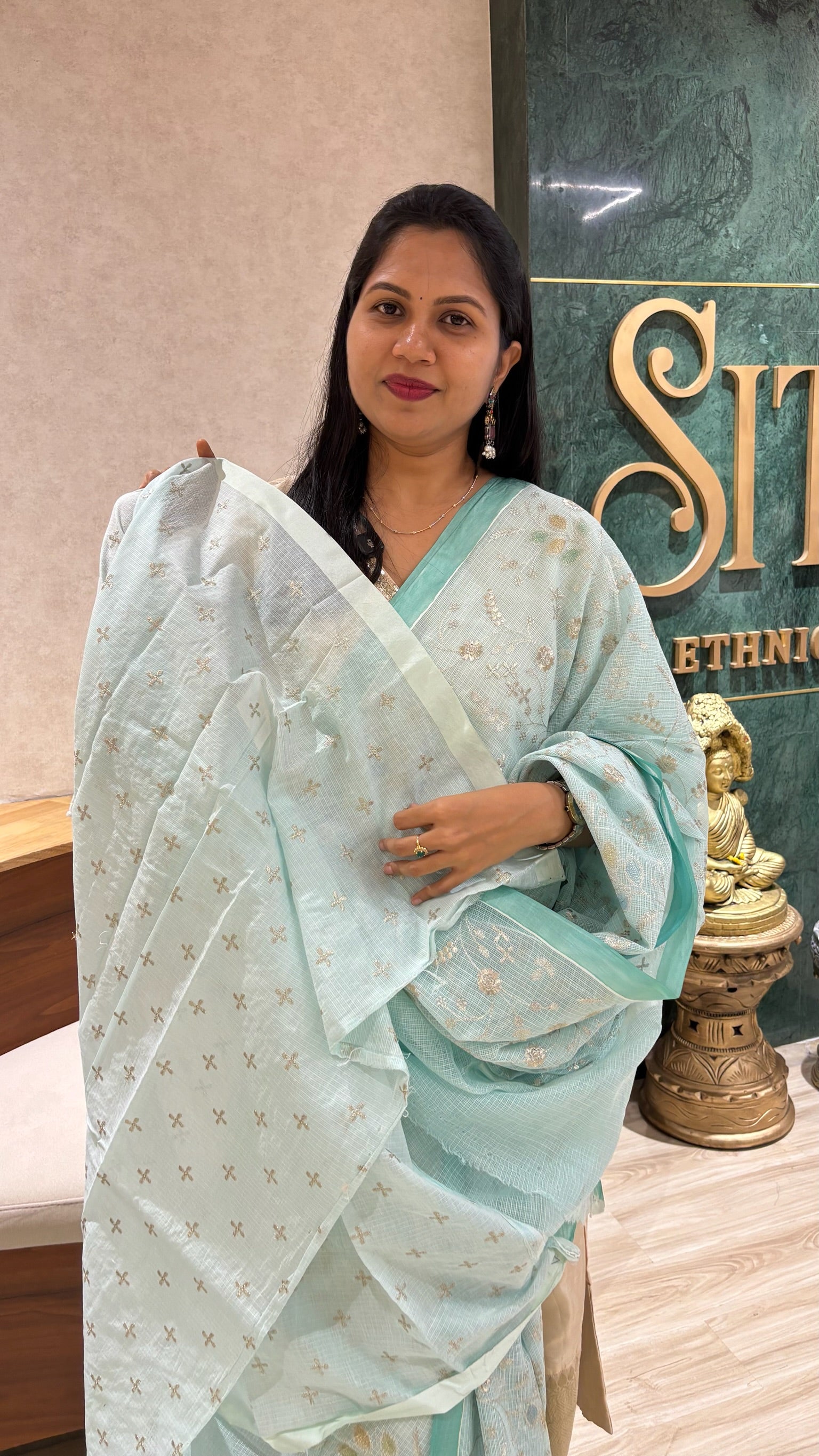 Kota saree sea green