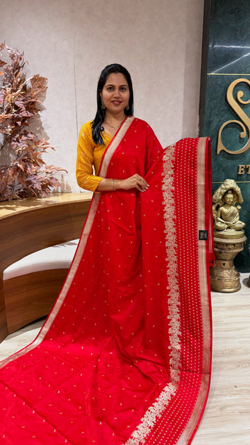 Mashru banaras red