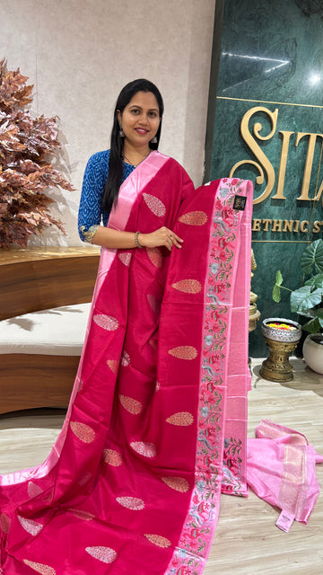 Russian silk mashru work borders