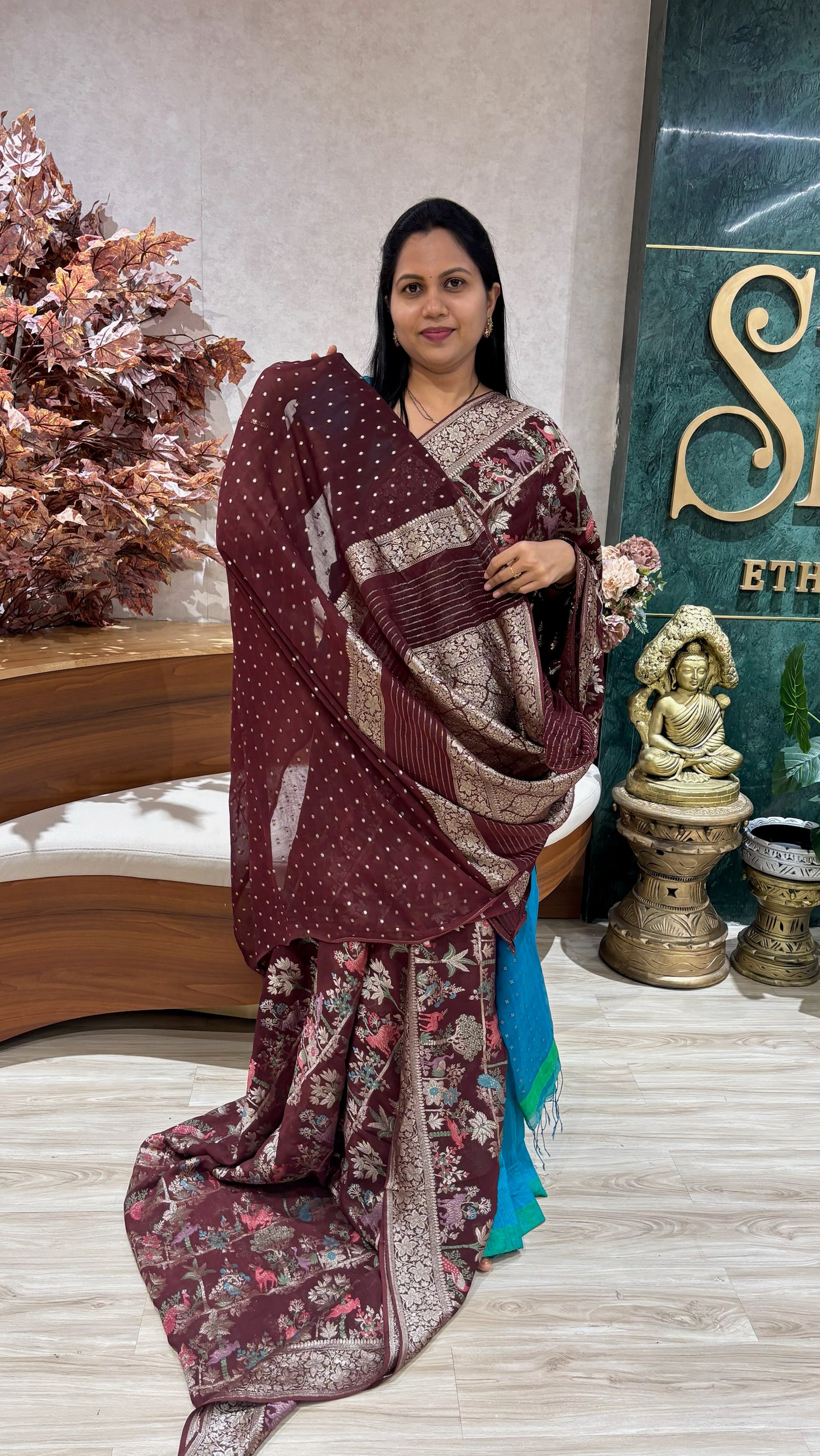 Chiffon georgette brown