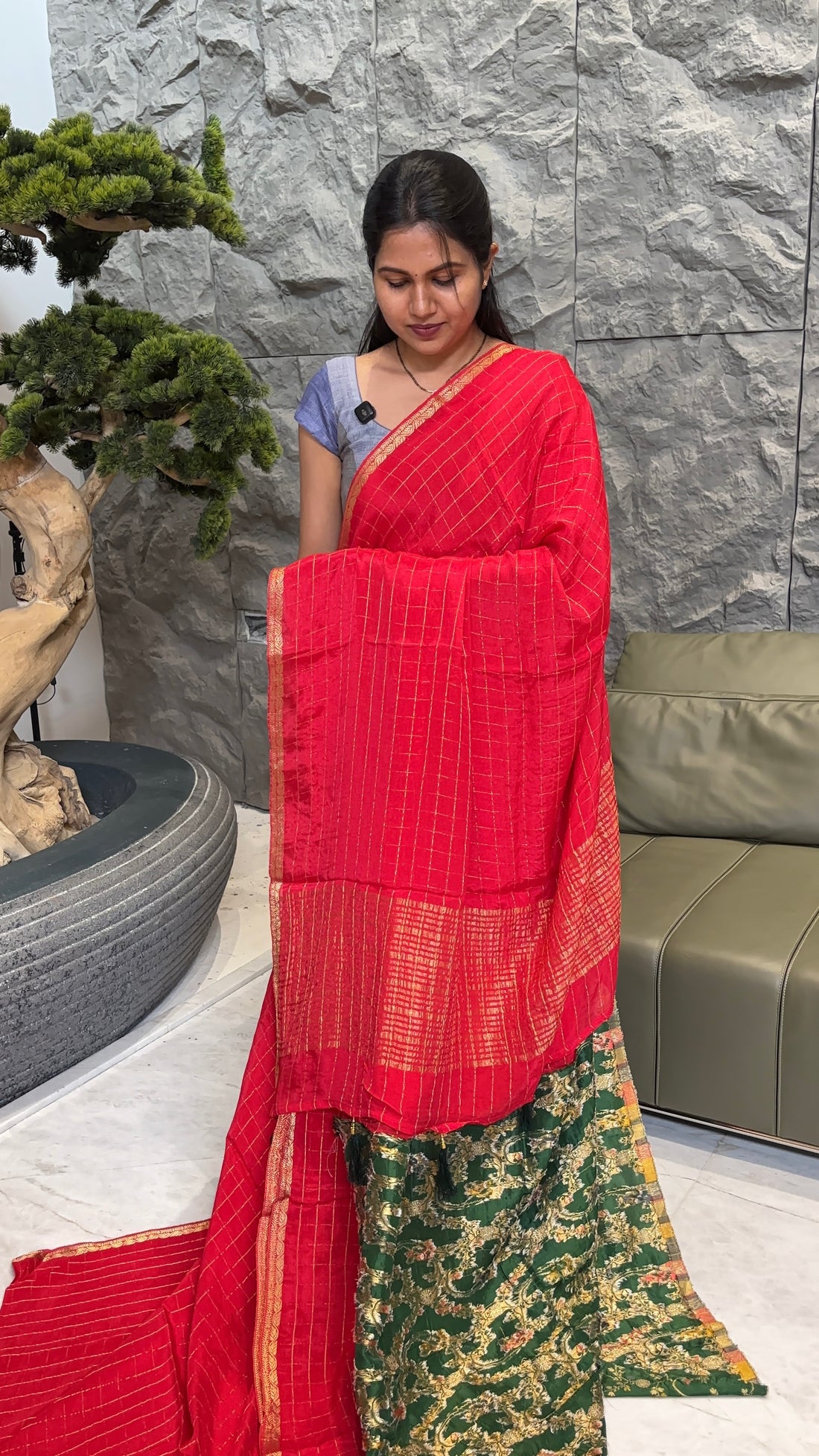 Chiffon red-green