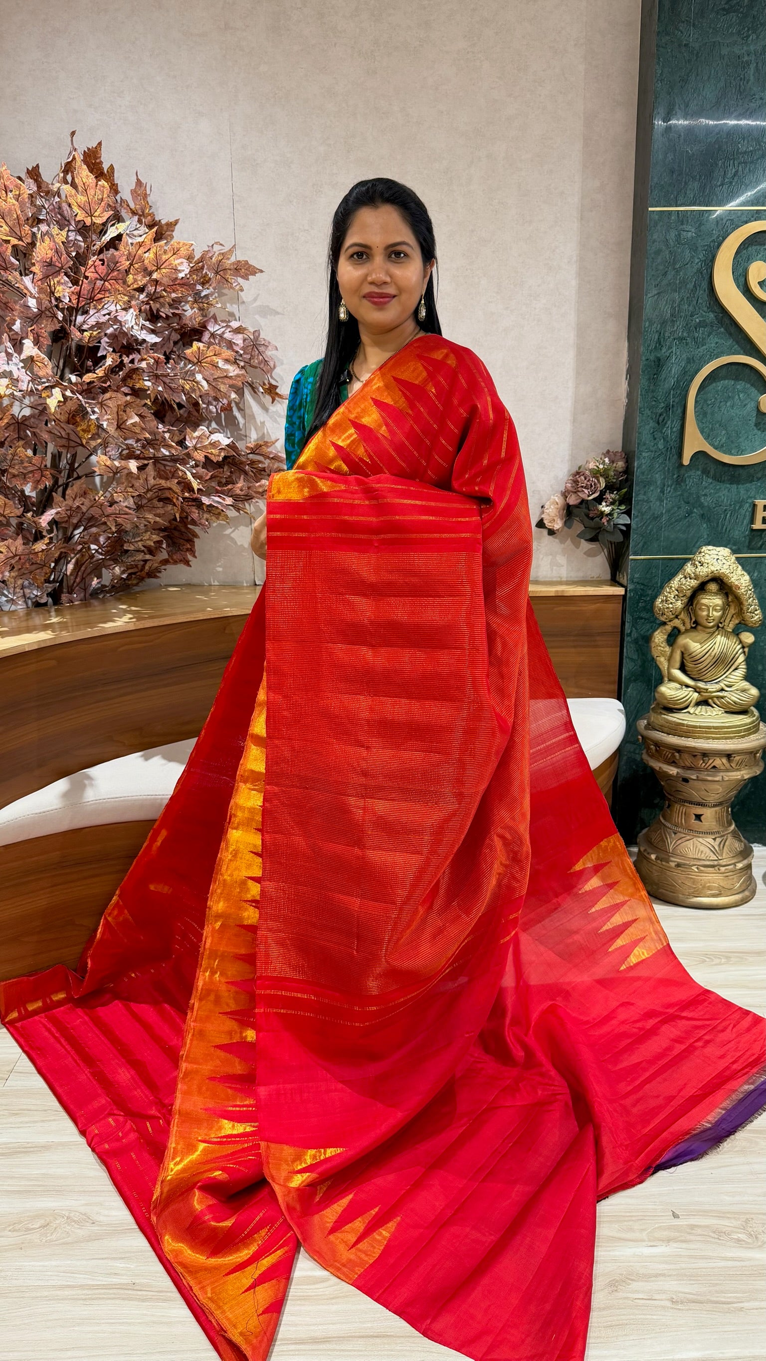 Handloom gadwal tissue border