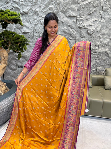 Yellow pashmina silk