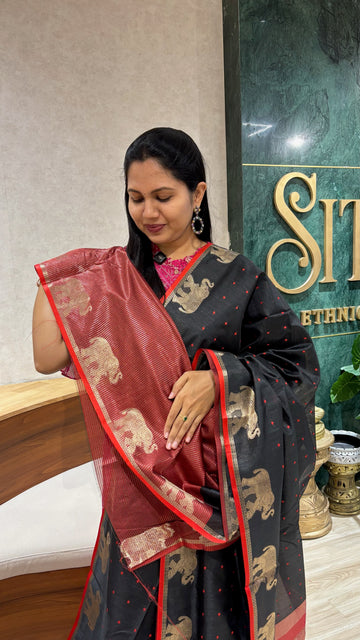 Tussar elephant black