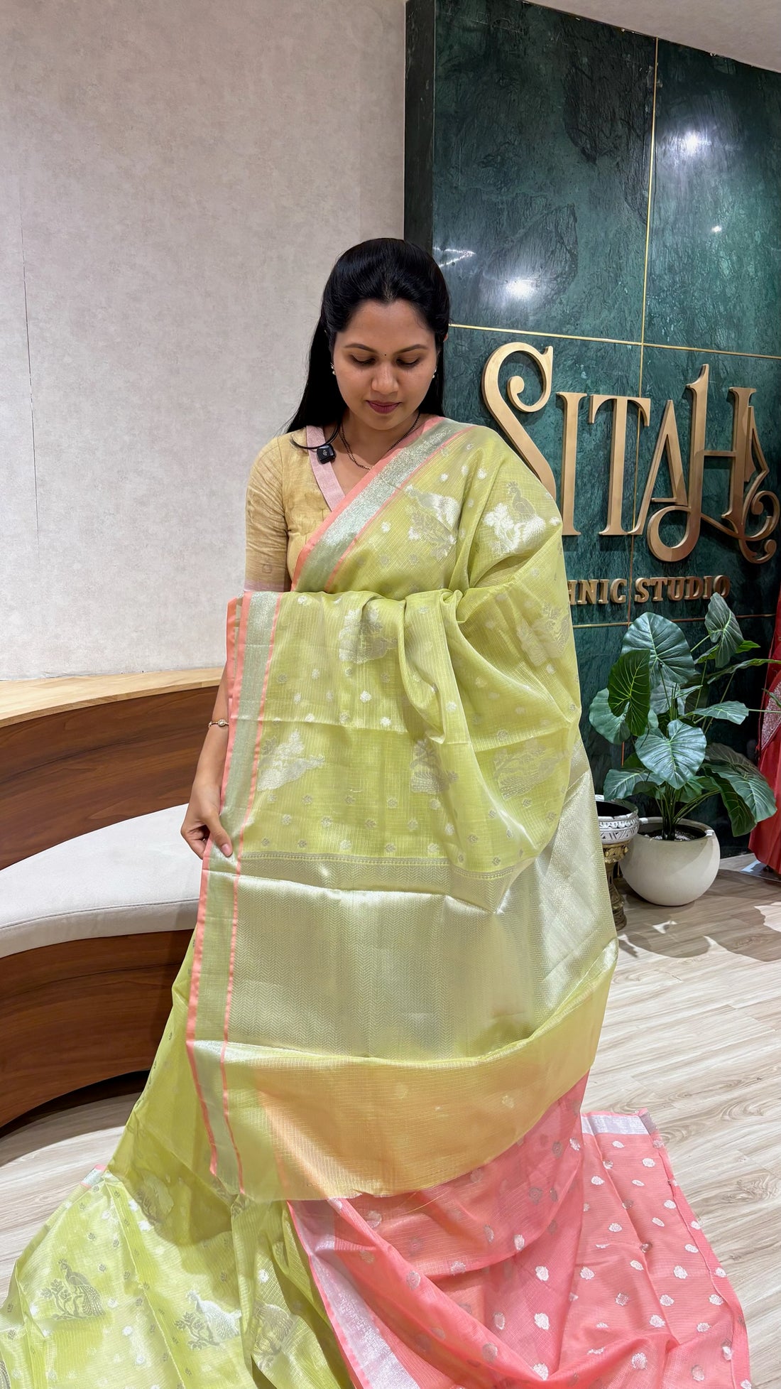 Silk kota green