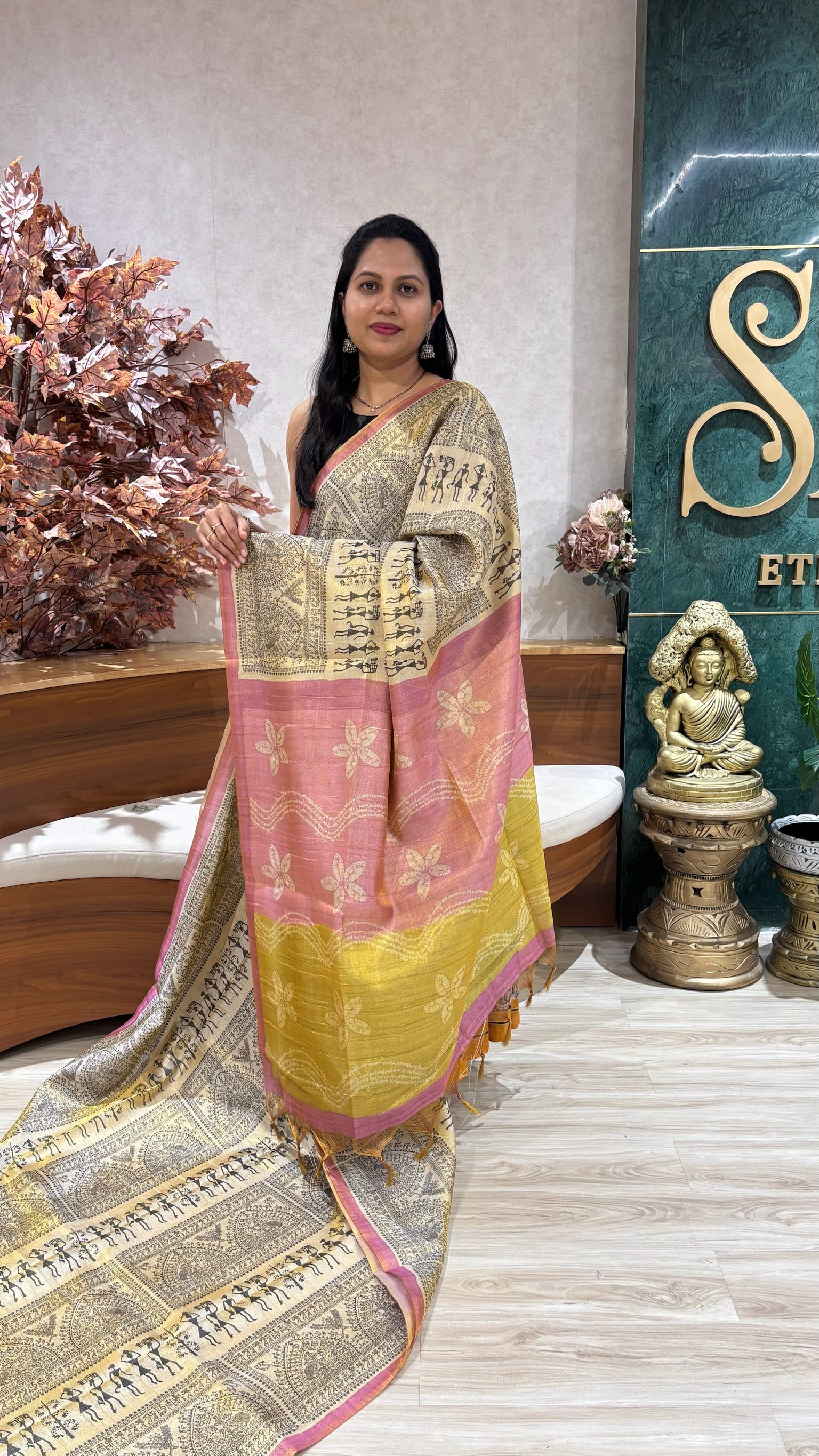 Madhubani art silk