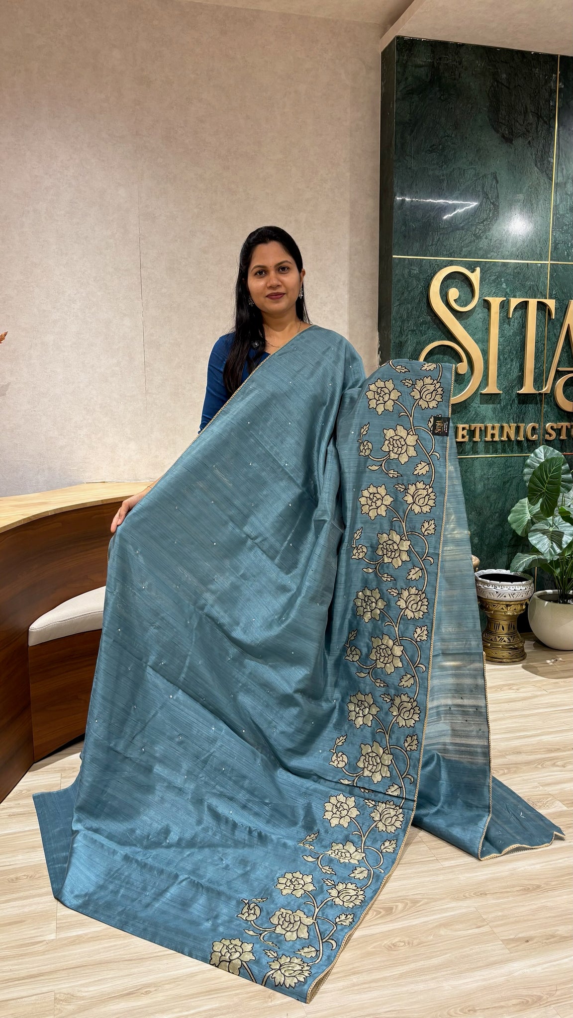 Tussar Tissue applique