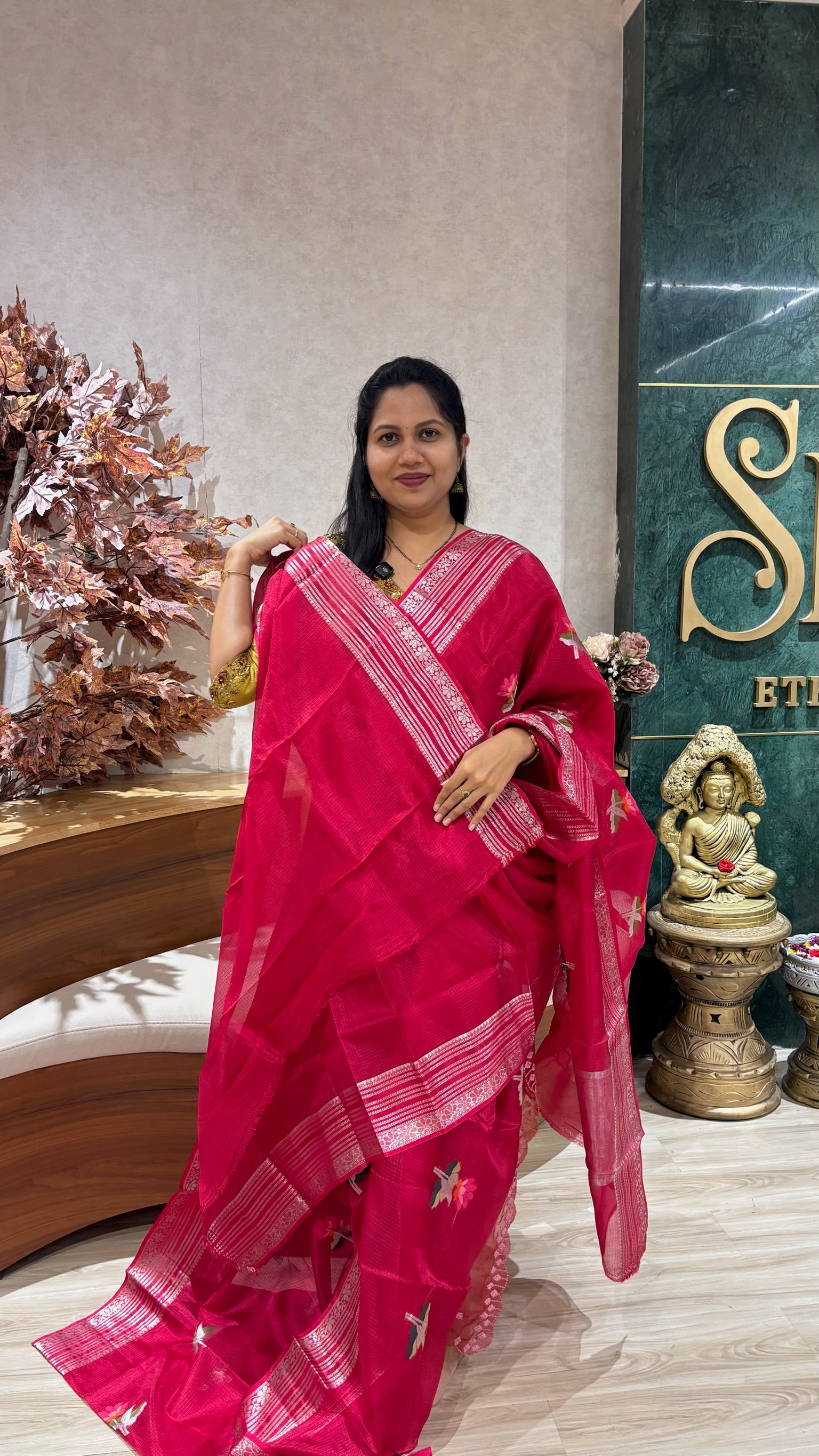 Kota silk rani pink