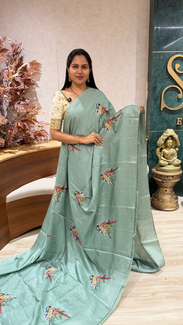Tussar embroidery