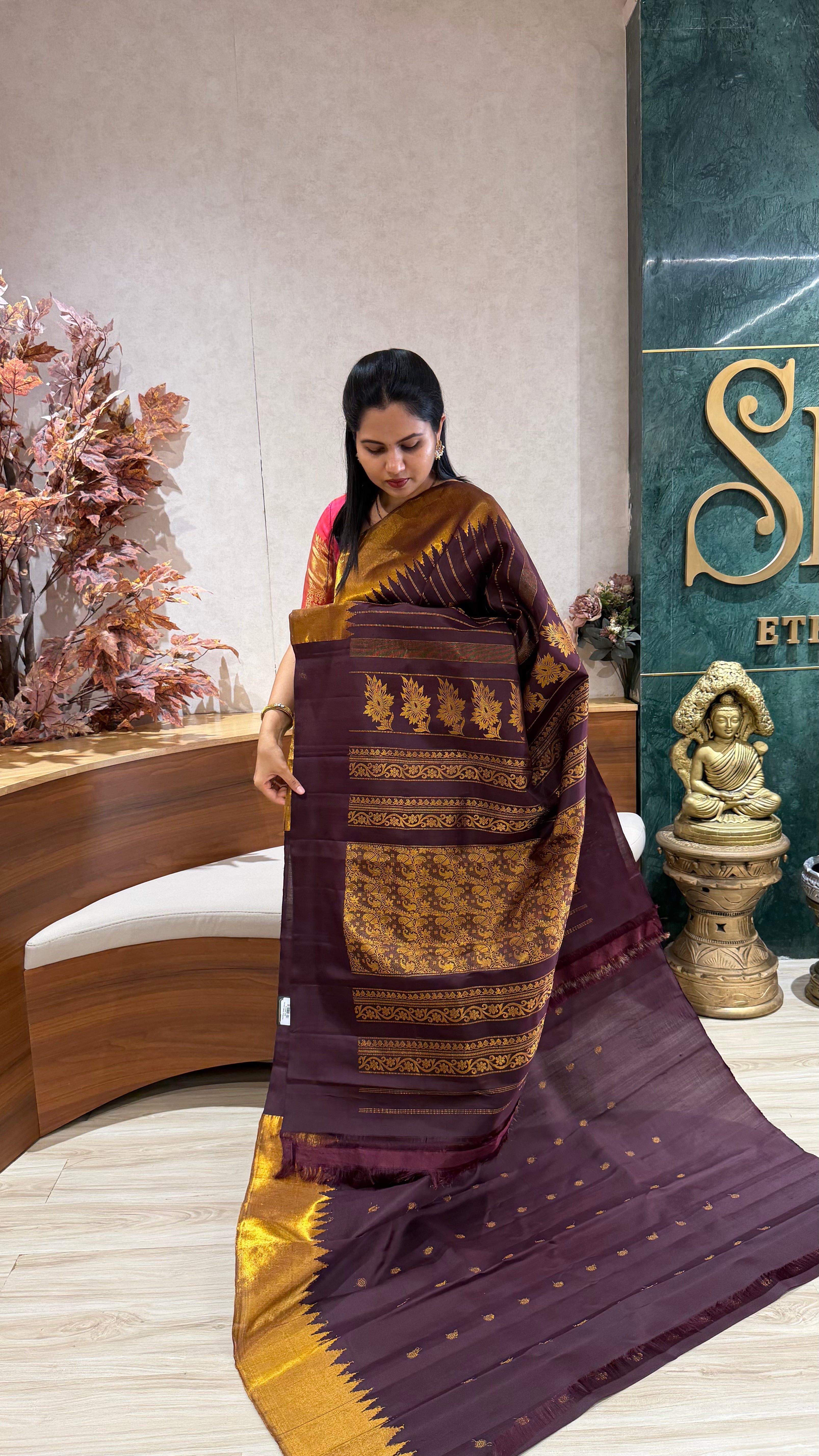 Handloom gadwal tissue border