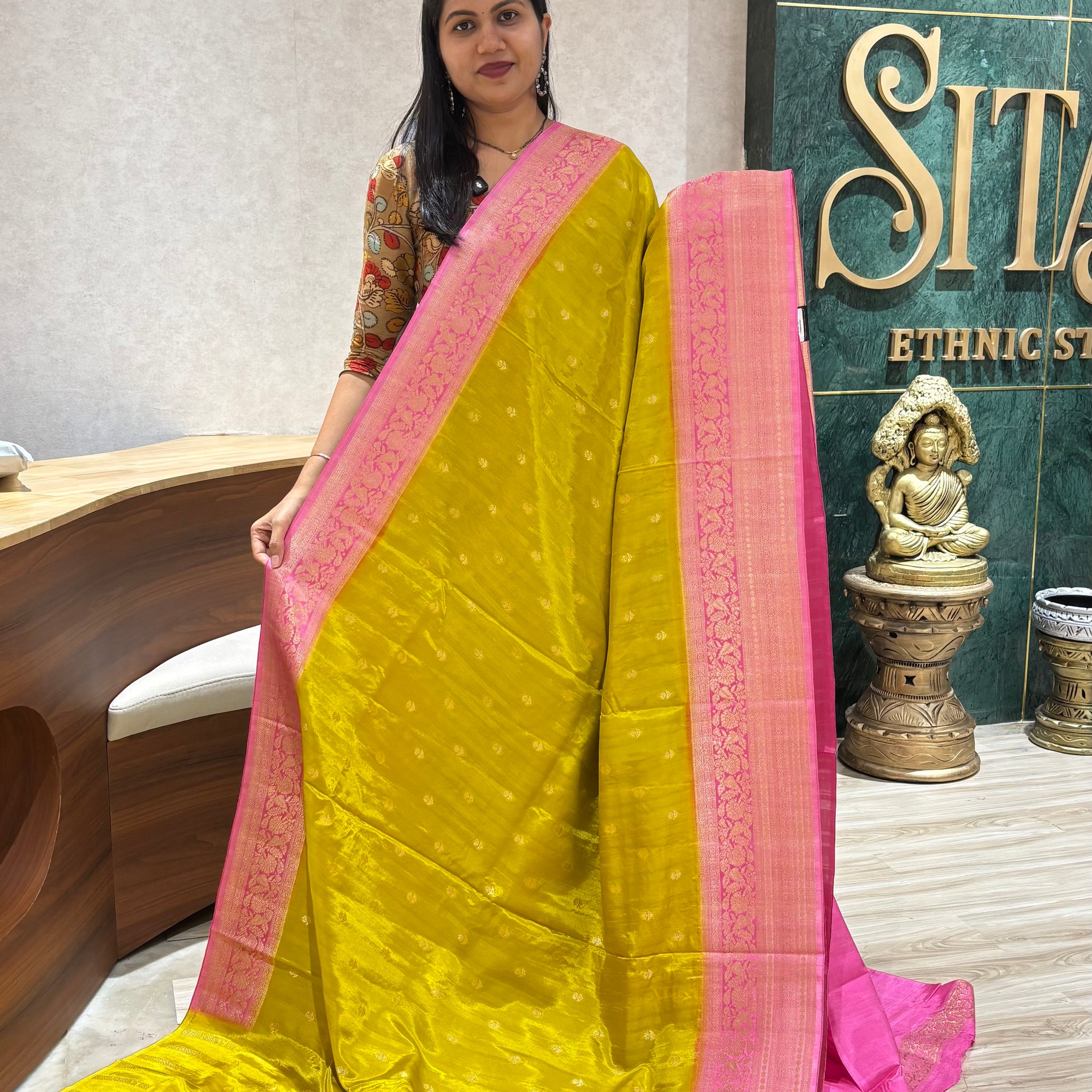 Raw silk sarees mehendi green