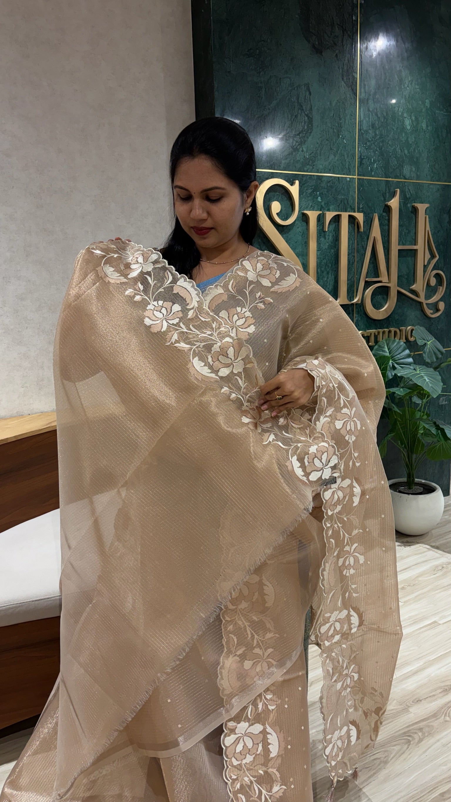Fancy tissue saree