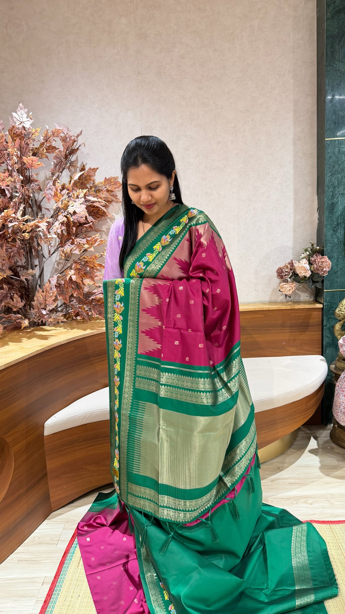 Fancy silk Tanjore print