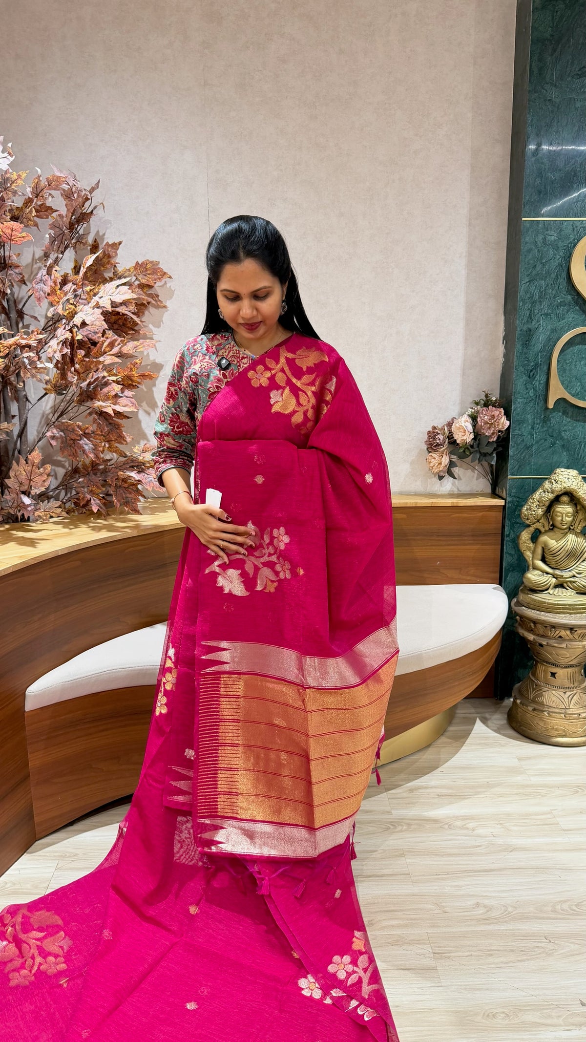 Linen saree
